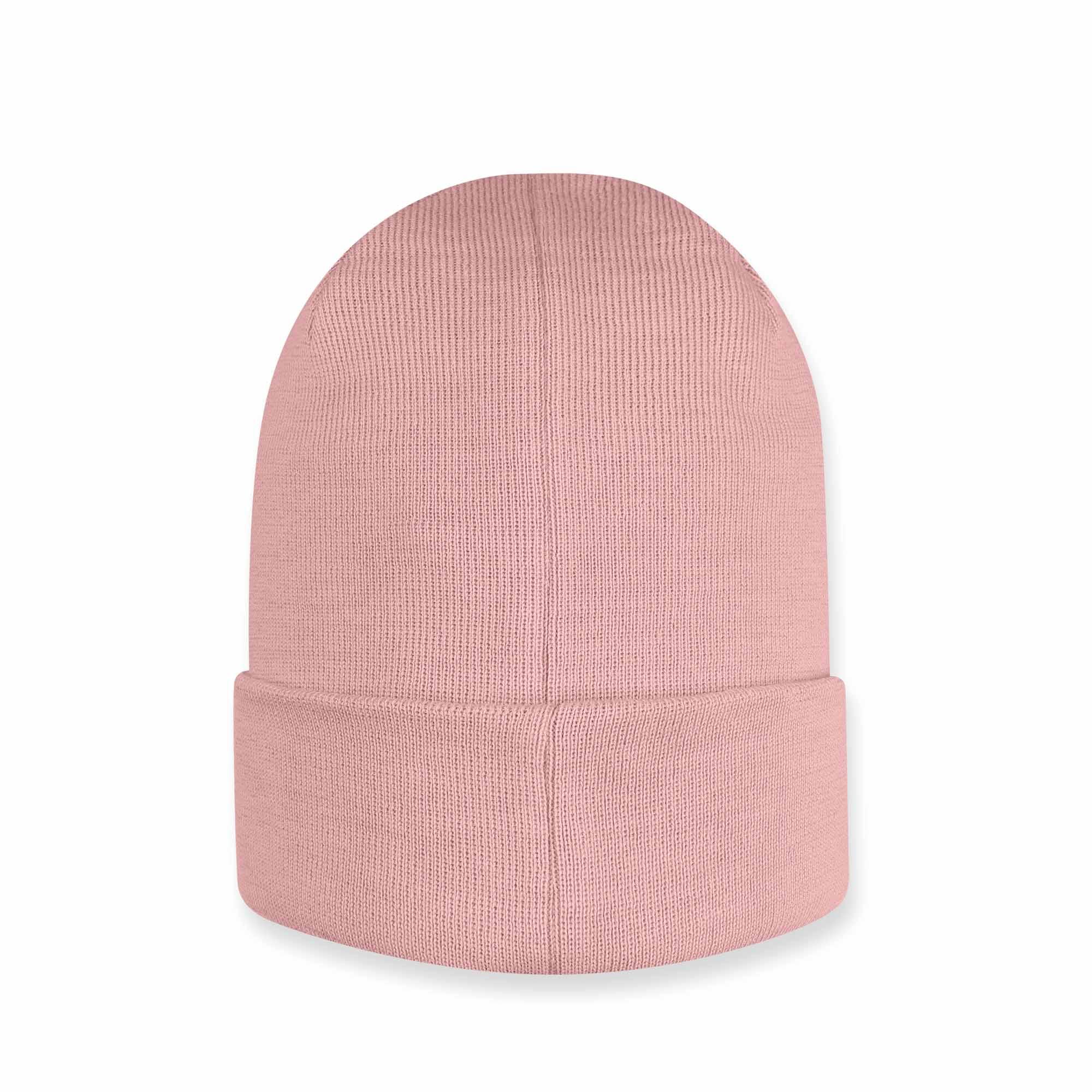 Pastel pink fine knit merino wool cap kids