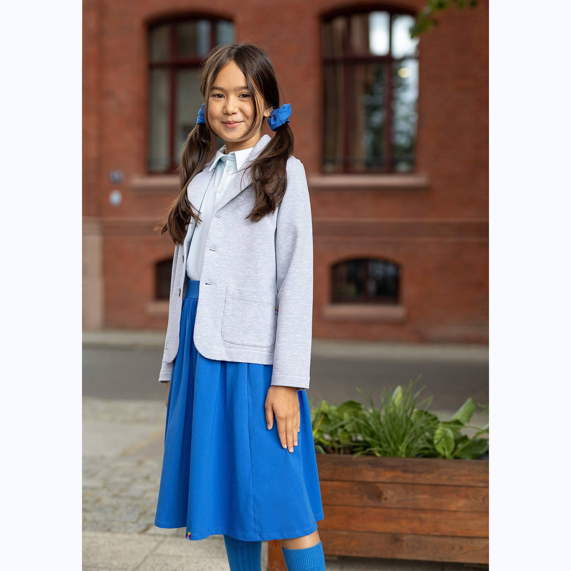 Blue midi skirt with pockets