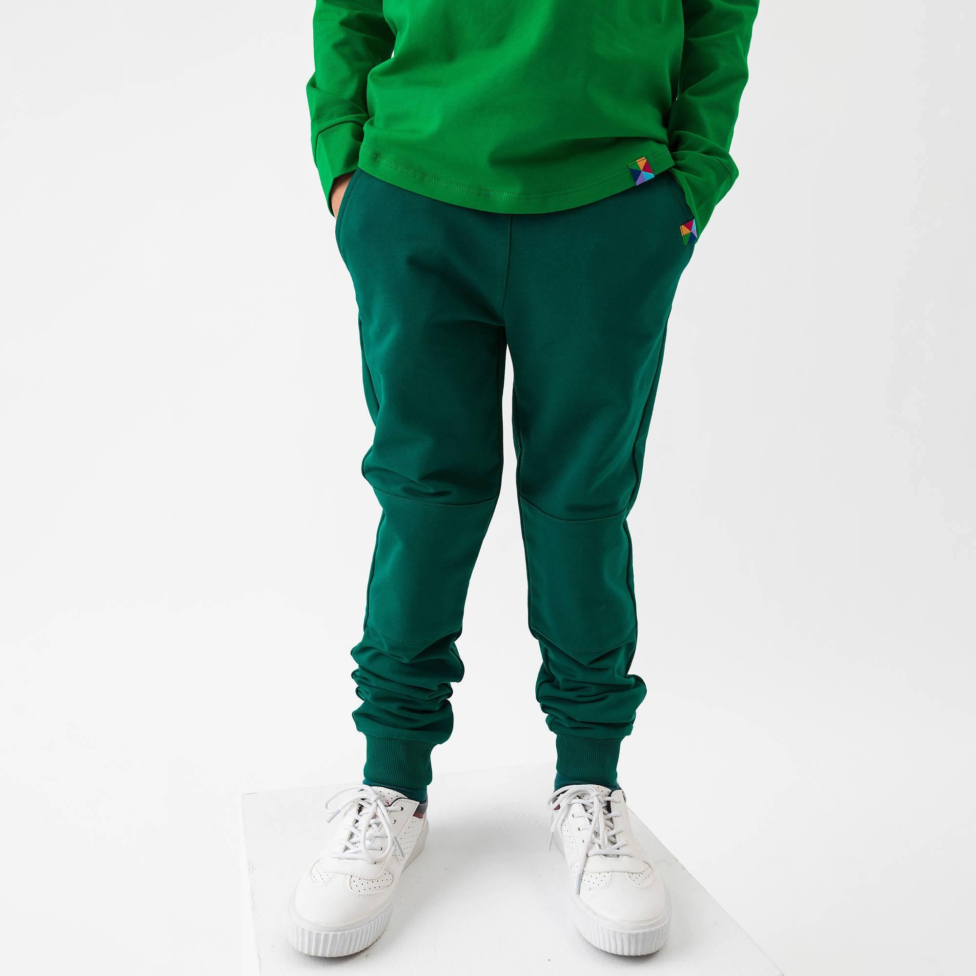 Bottle-green reinforced pants