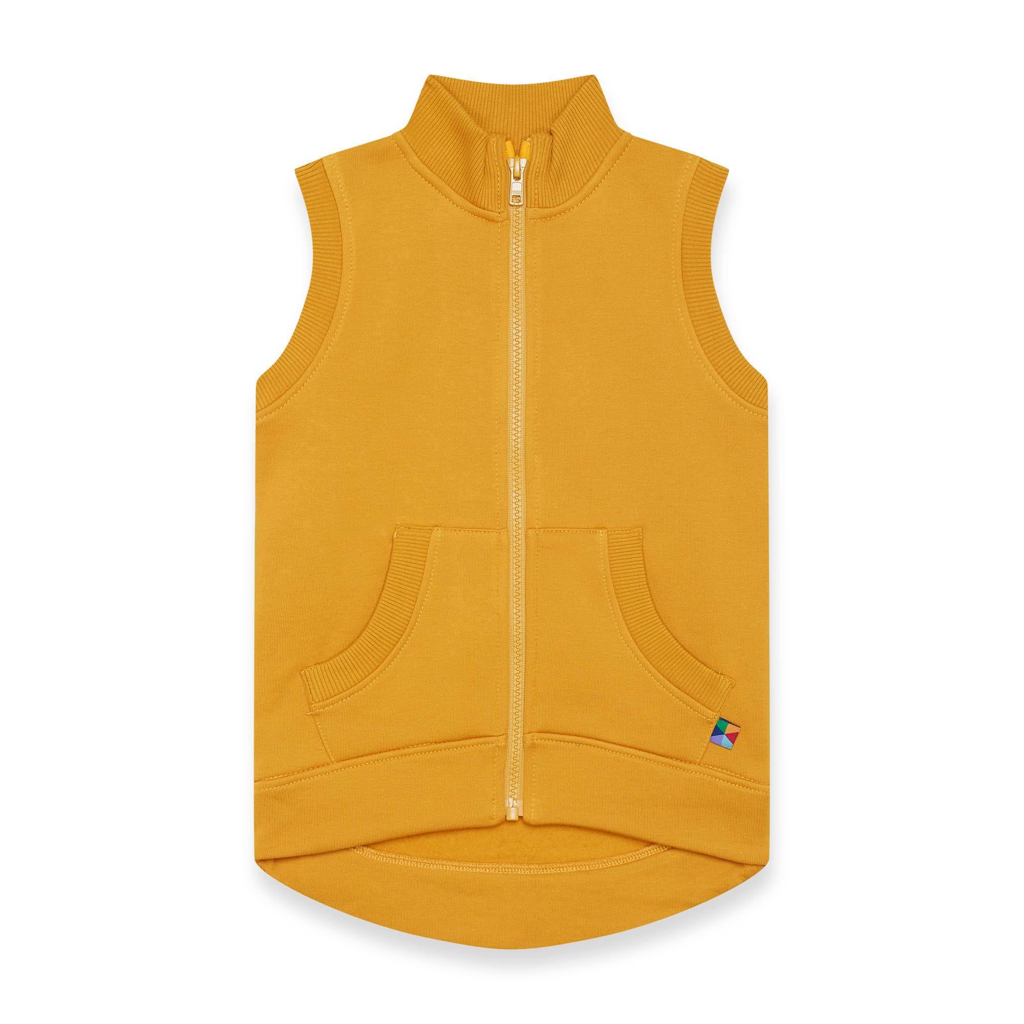 Mustard zip-up vest