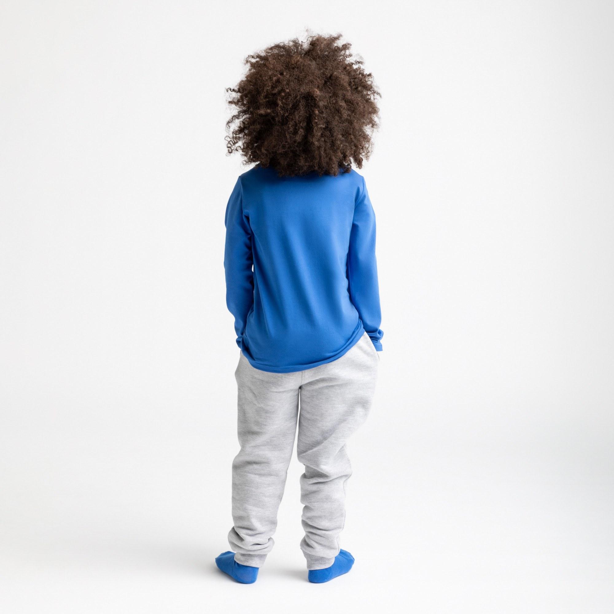 Grey melange fleece-lined joggers kids