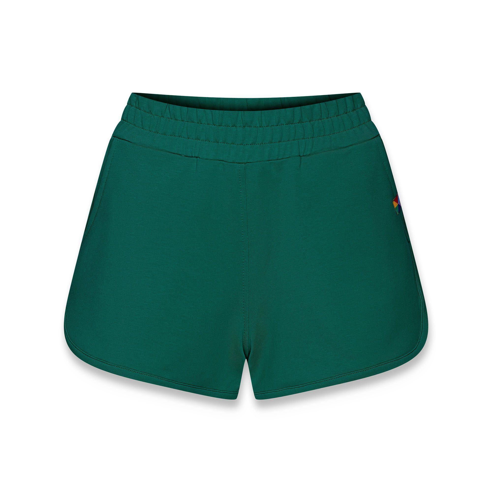 Bottle-green shorts Women