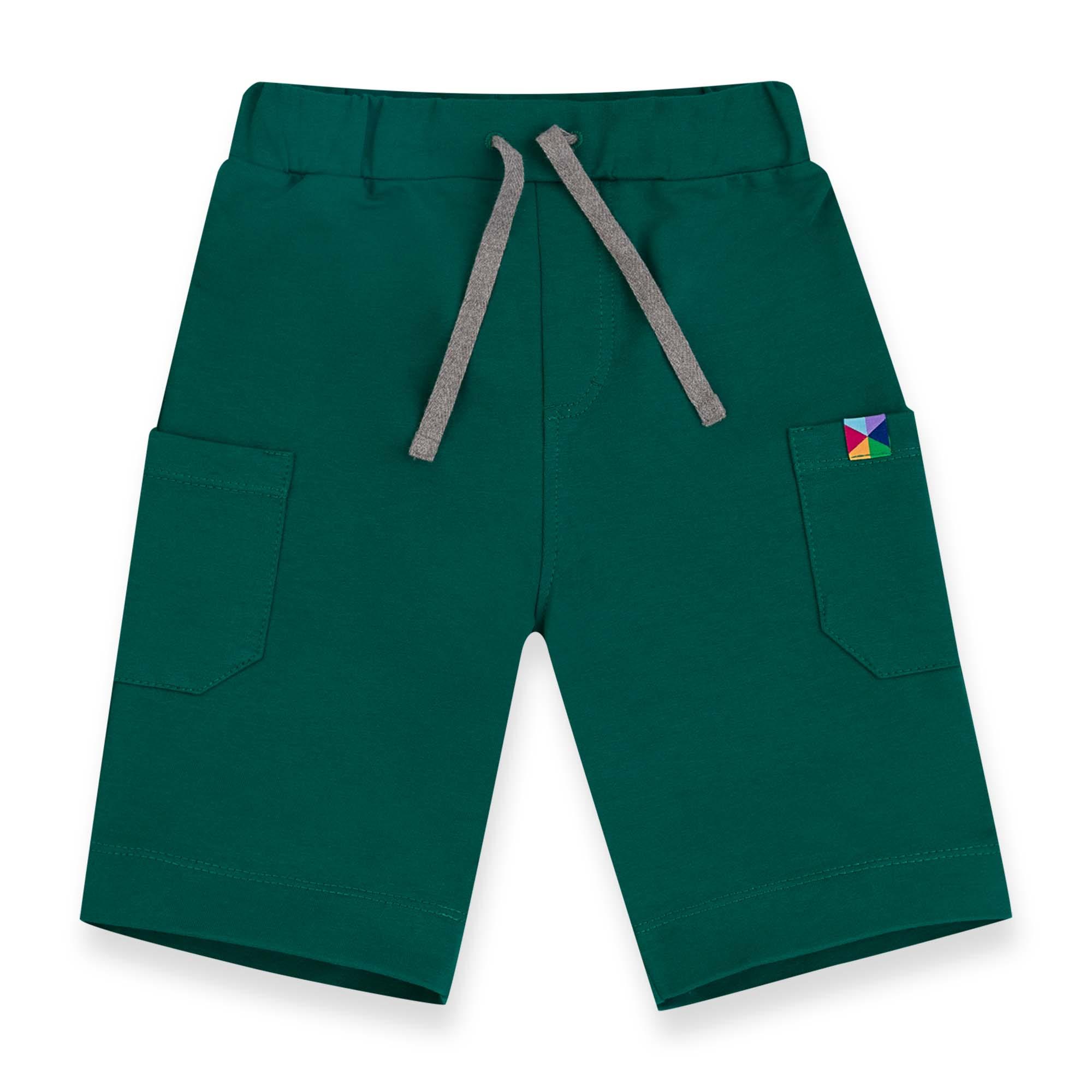 Bottle-green cargo shorts