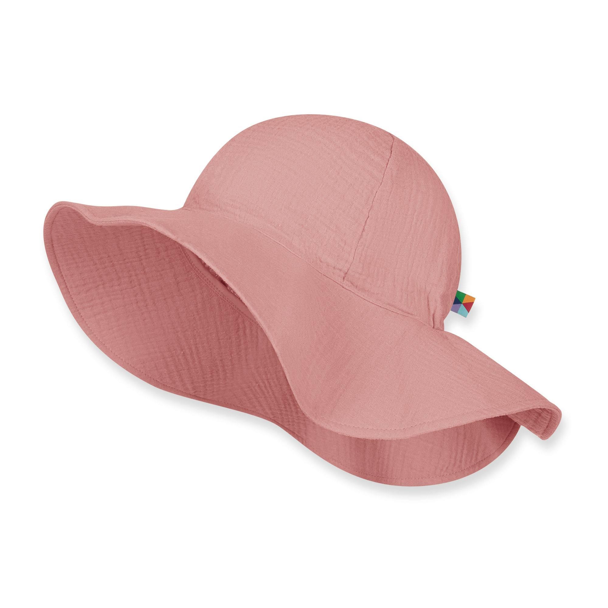 Pink muslin brimmed hat