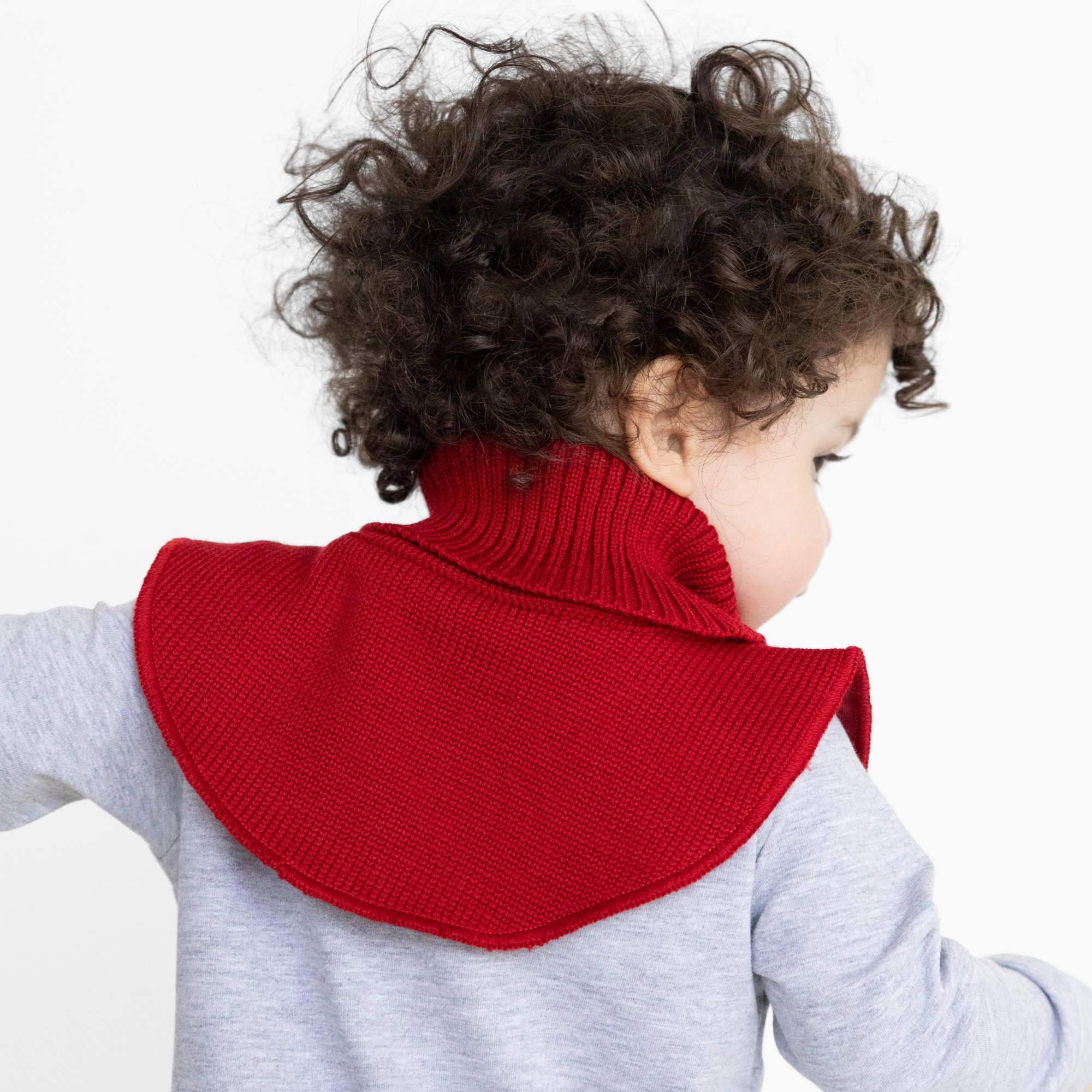 Red merino wool neck warmer Baby