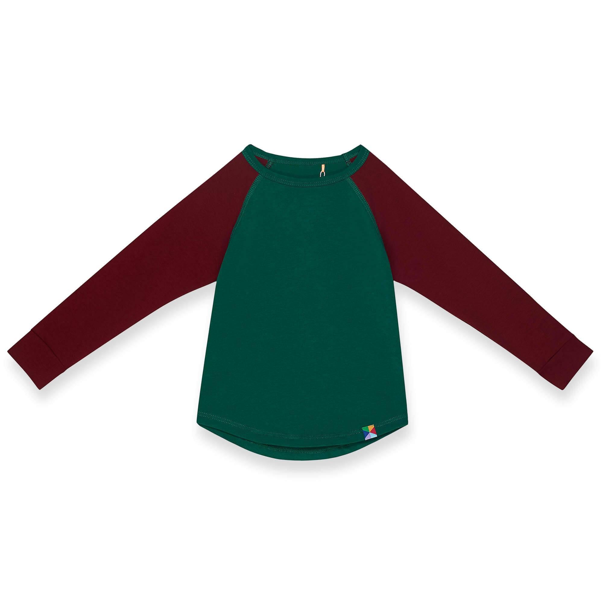 Bottle-green - burgundy baseball longsleeve shirt