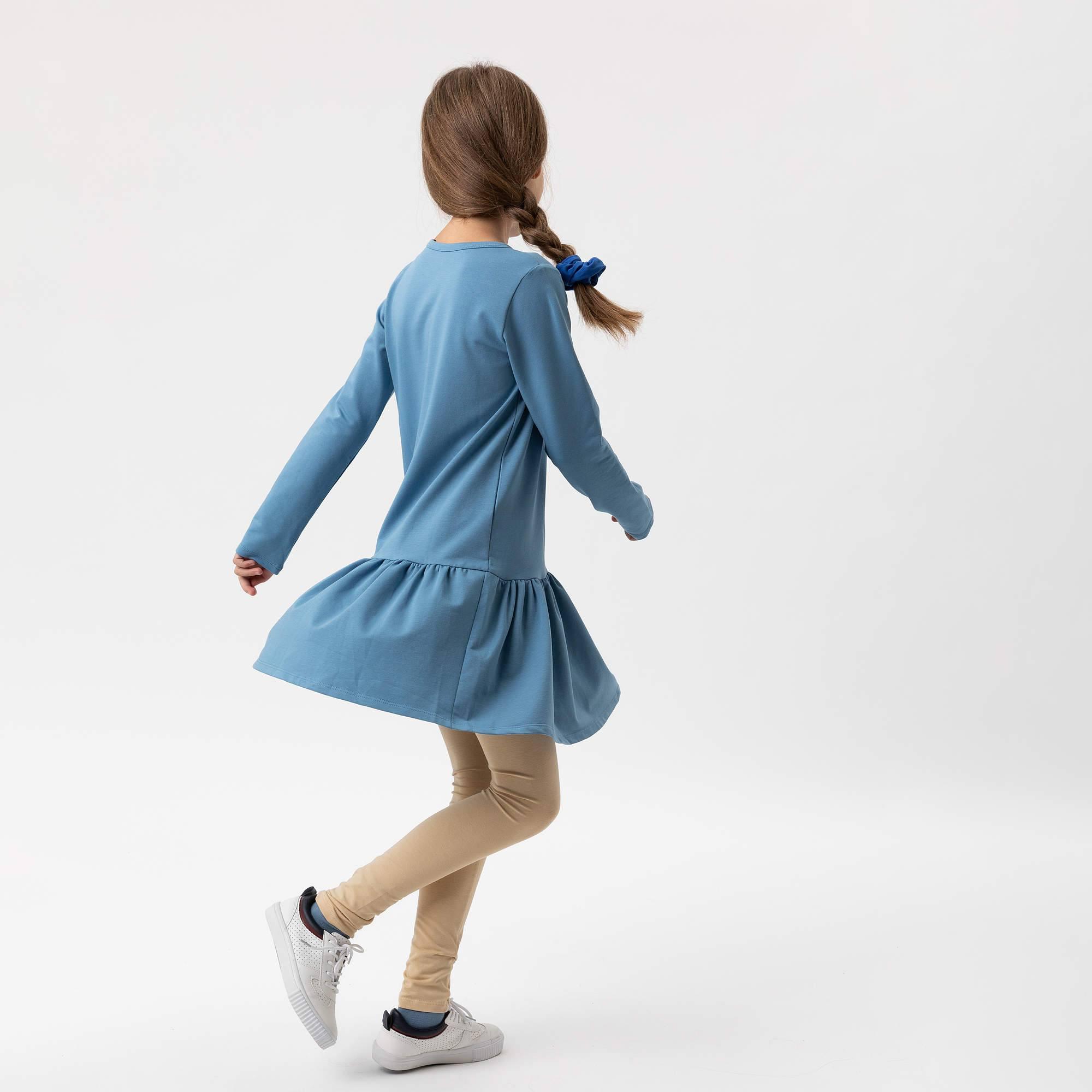 Sky blue flared sweatshirt dress