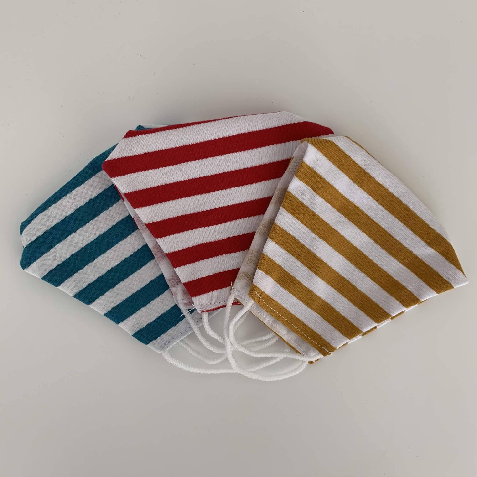 Red stripes cotton face mask