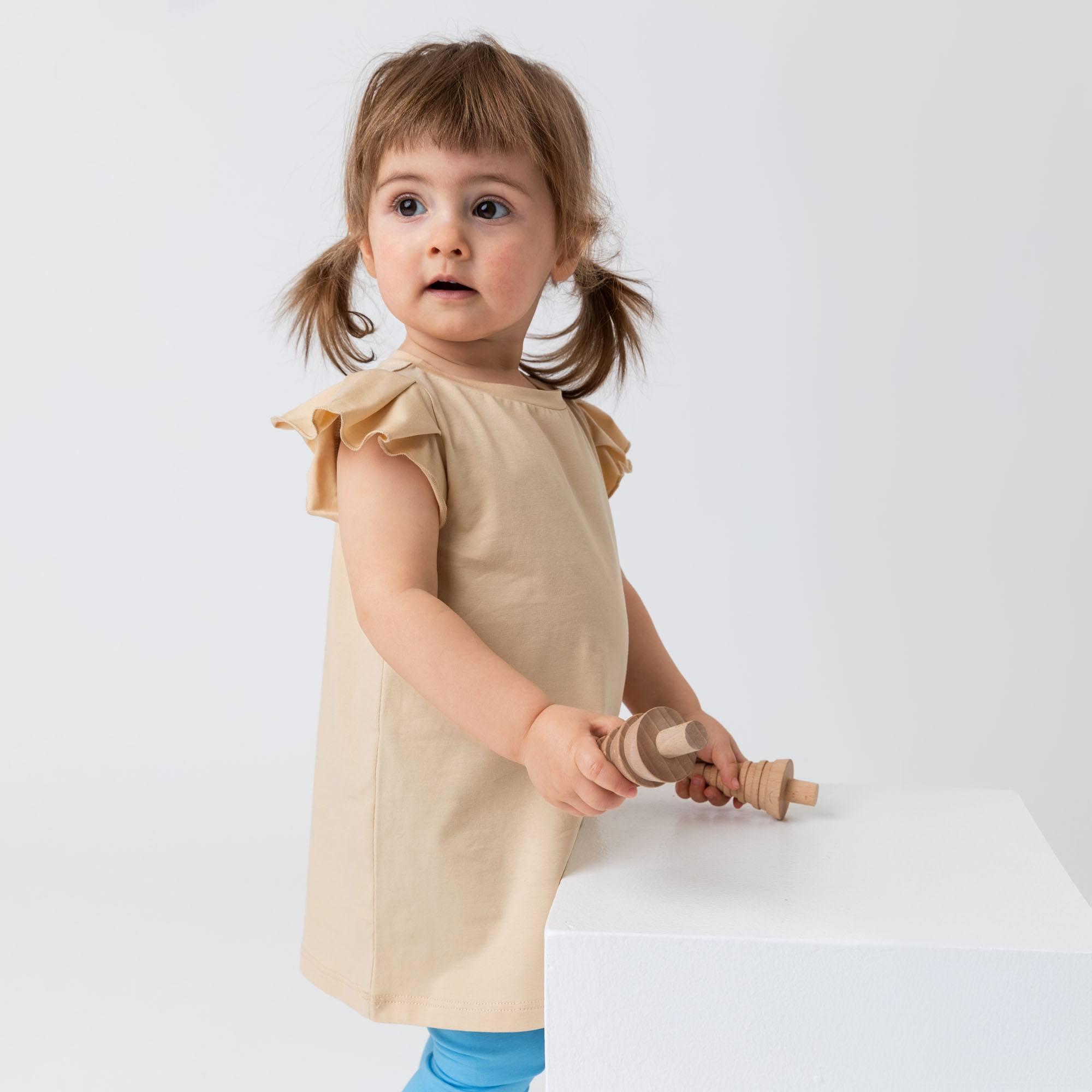 Beige short butterfly sleeve tunic Baby