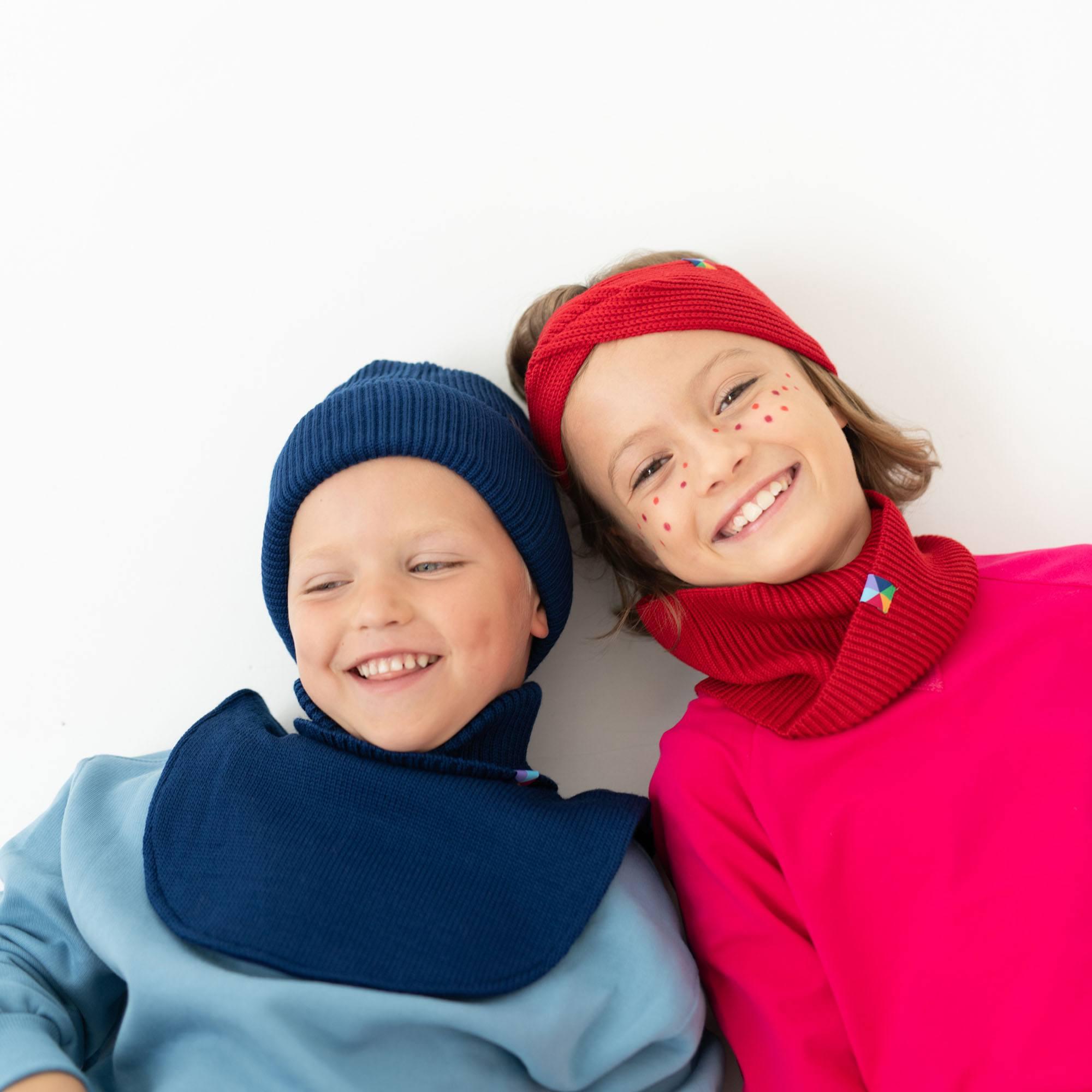 Navy blue merino wool hat kids