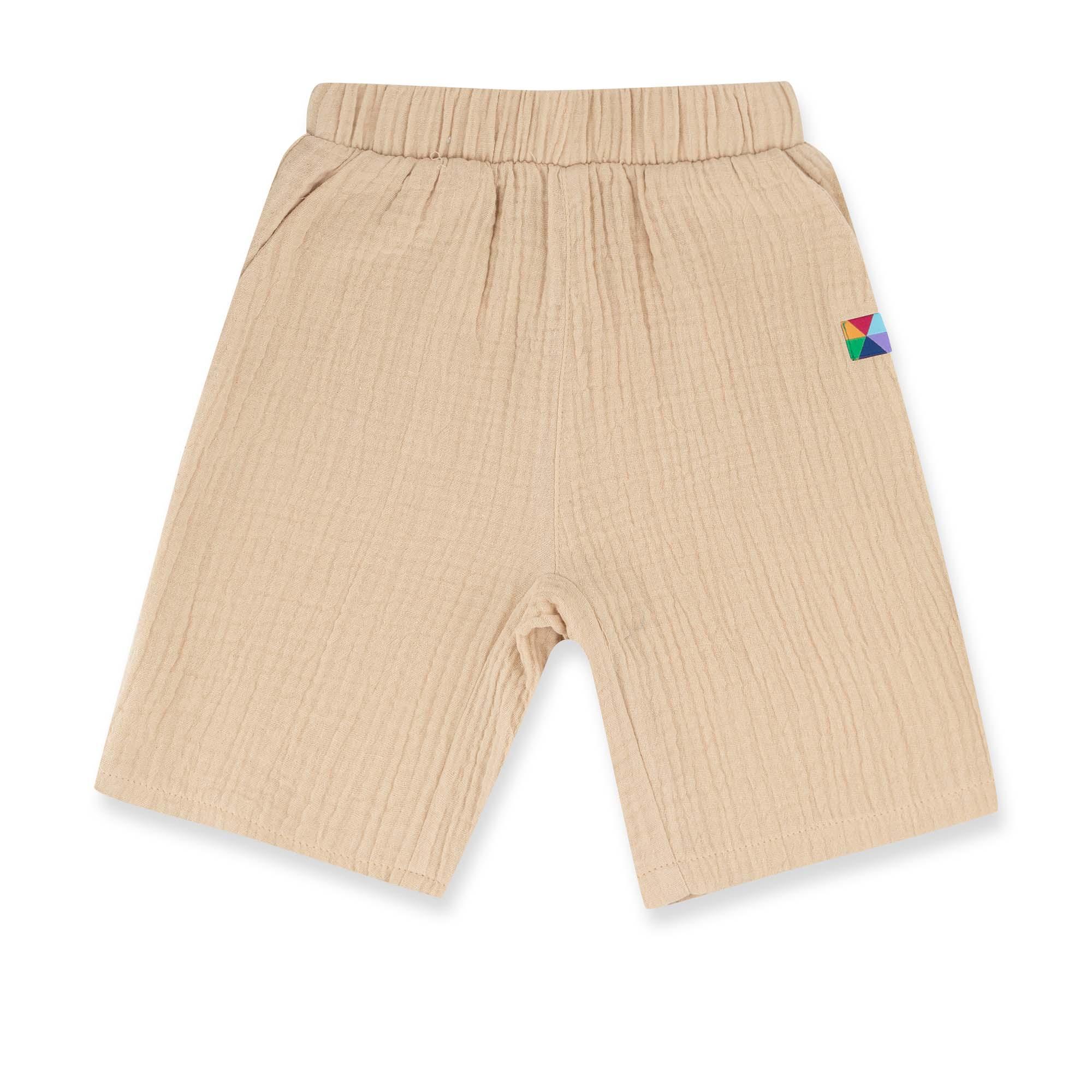 Beige muslin shorts Baby