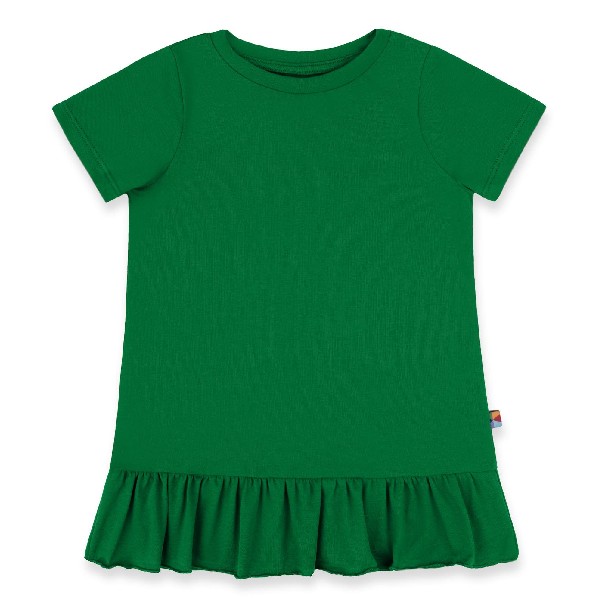 Green ruffle short sleeve blouse