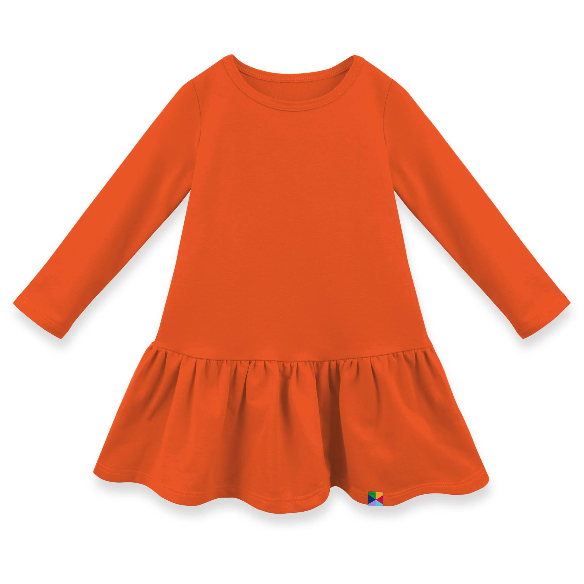 Orange flared sweatshirt dress