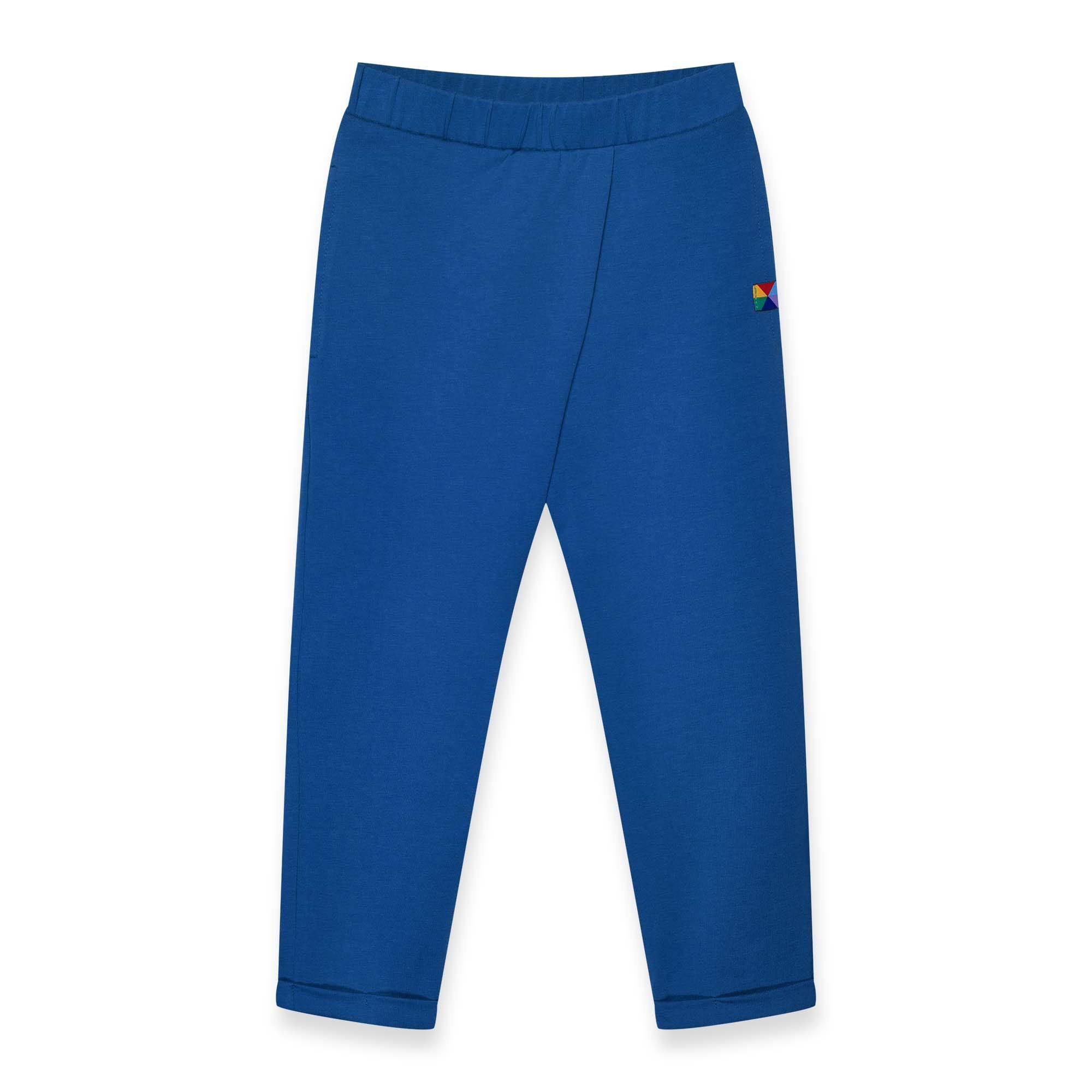 Blue pants with a pleat