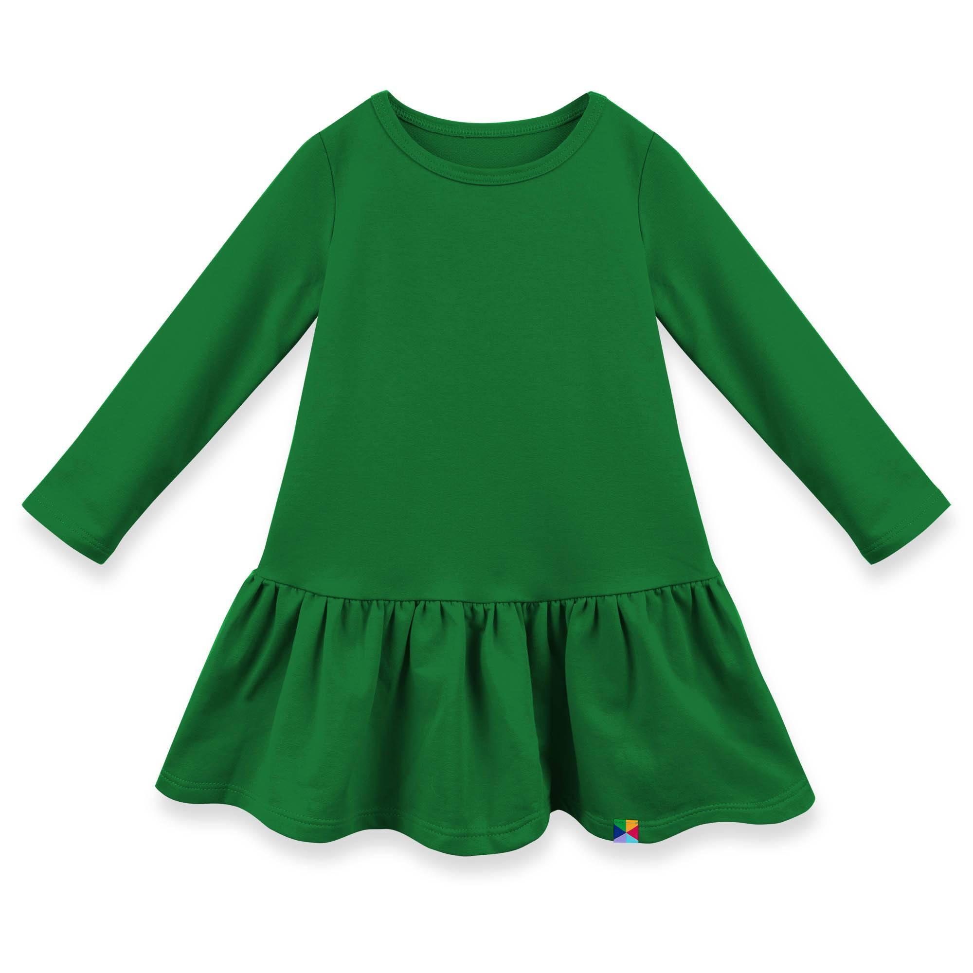 Green flared sweatshirt dress