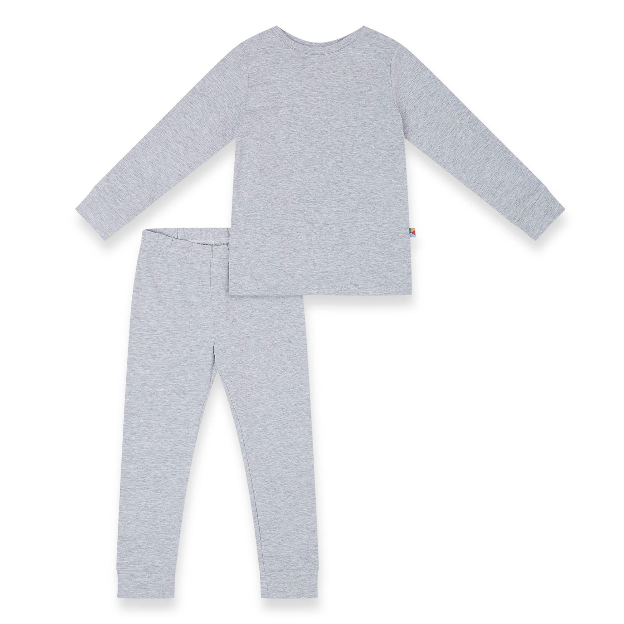 Grey melange two-piece pajama set