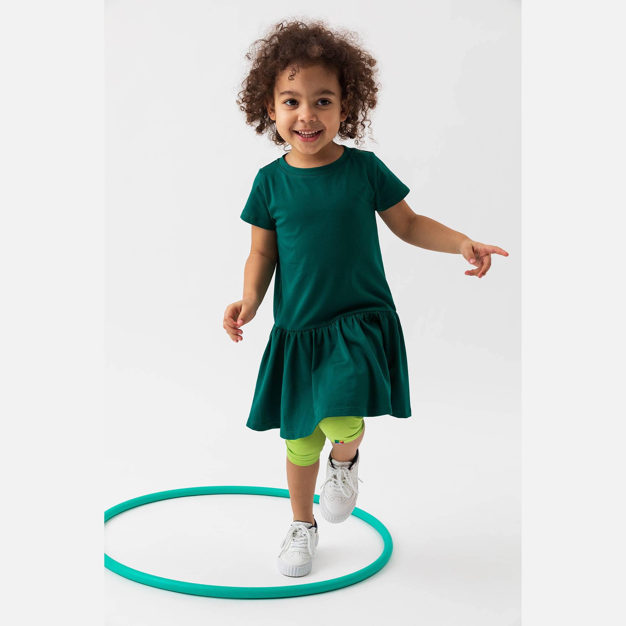 Bottle-green frill dress