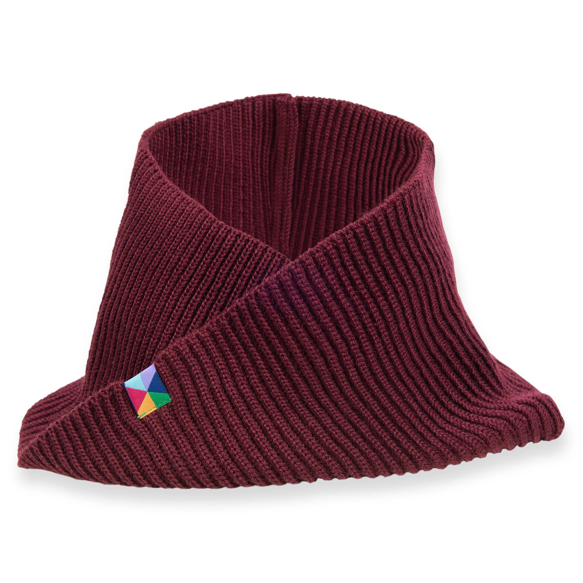 Burgundy merino wool neck warmer kids