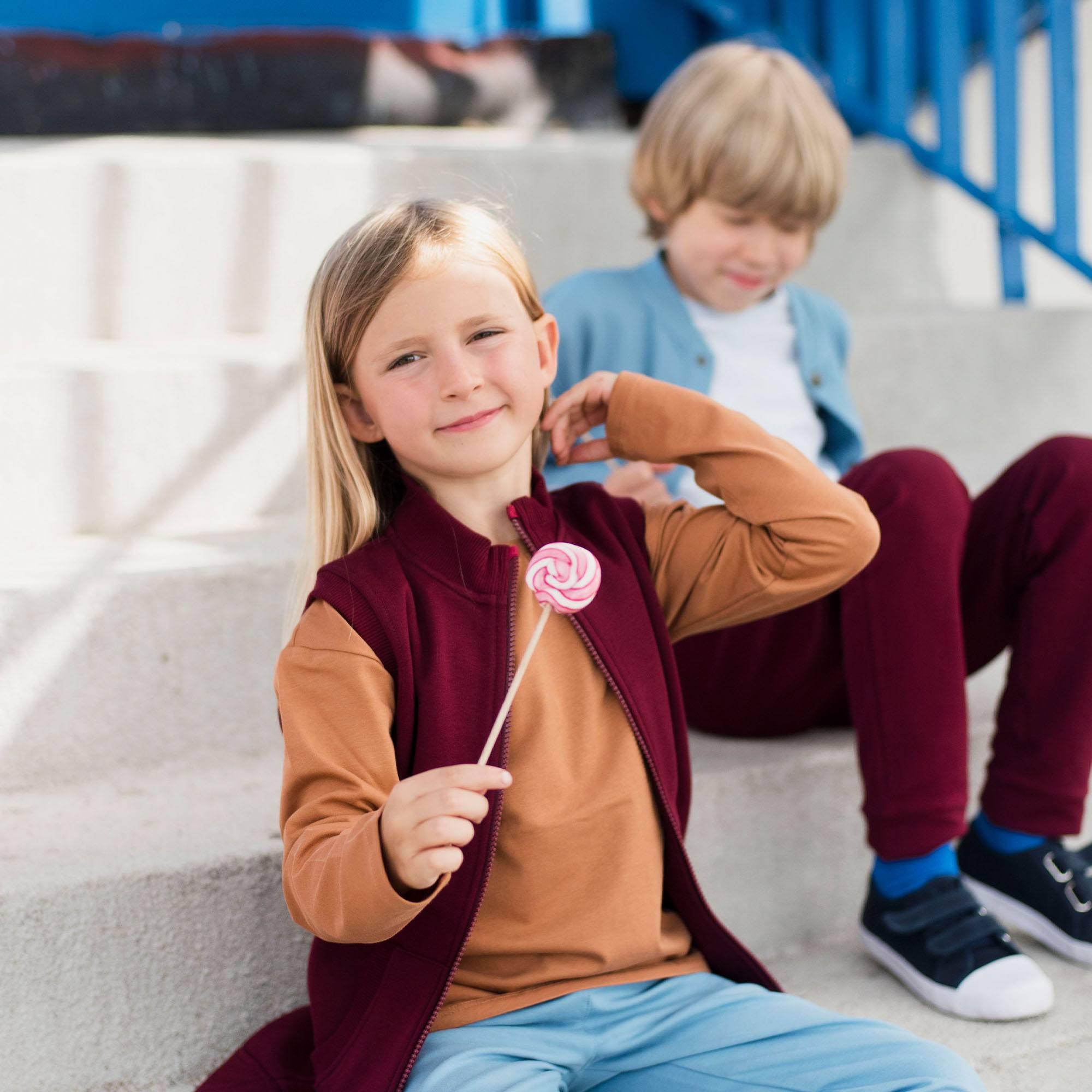 Burgundy zip-up vest