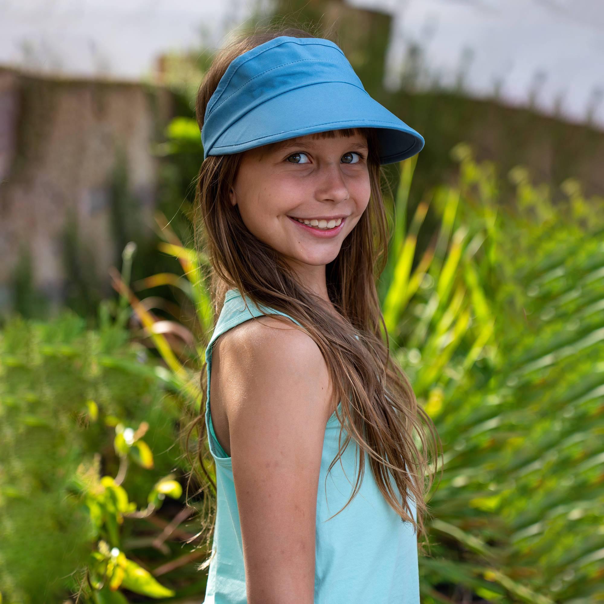 Sky blue visor cap