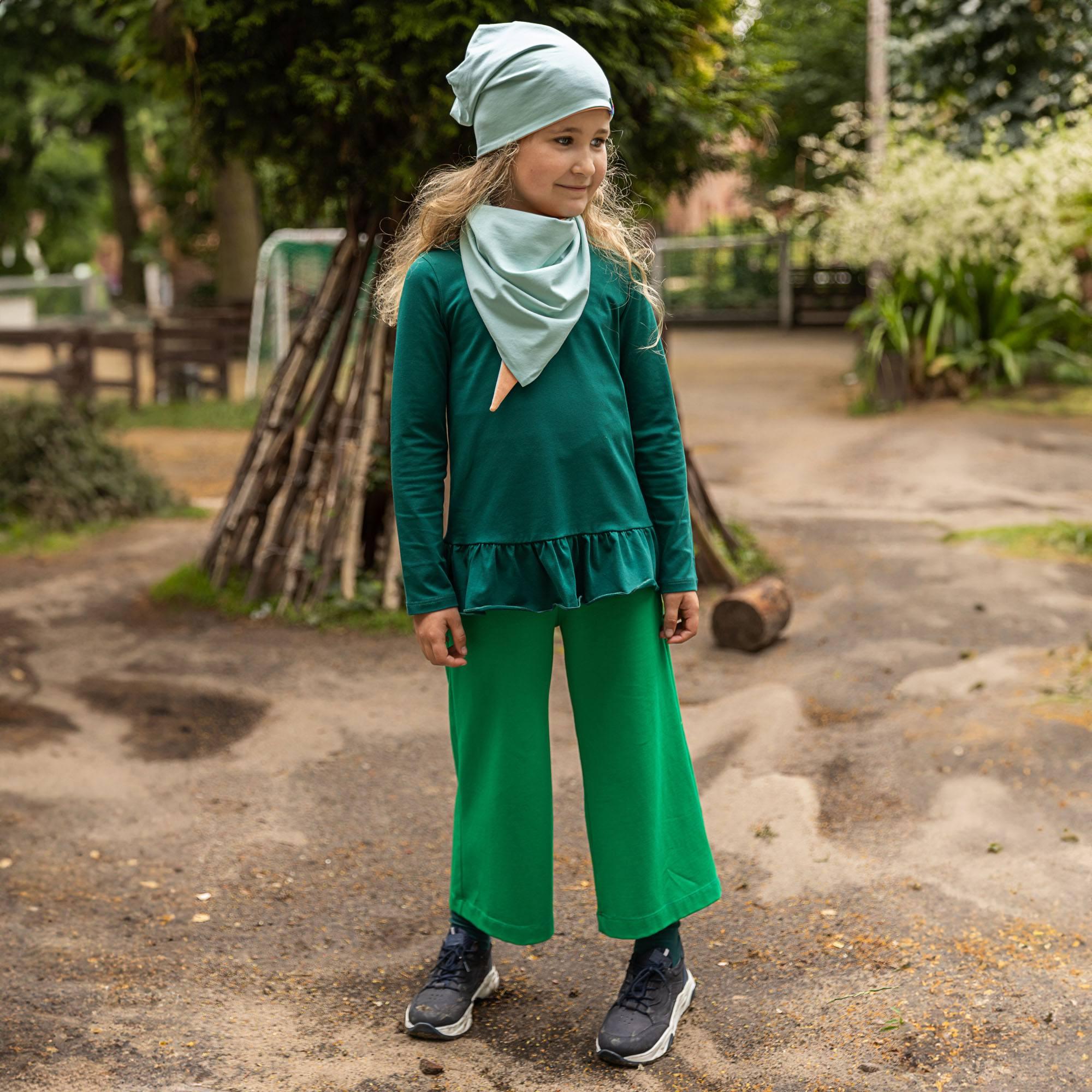 Green culotte trousers