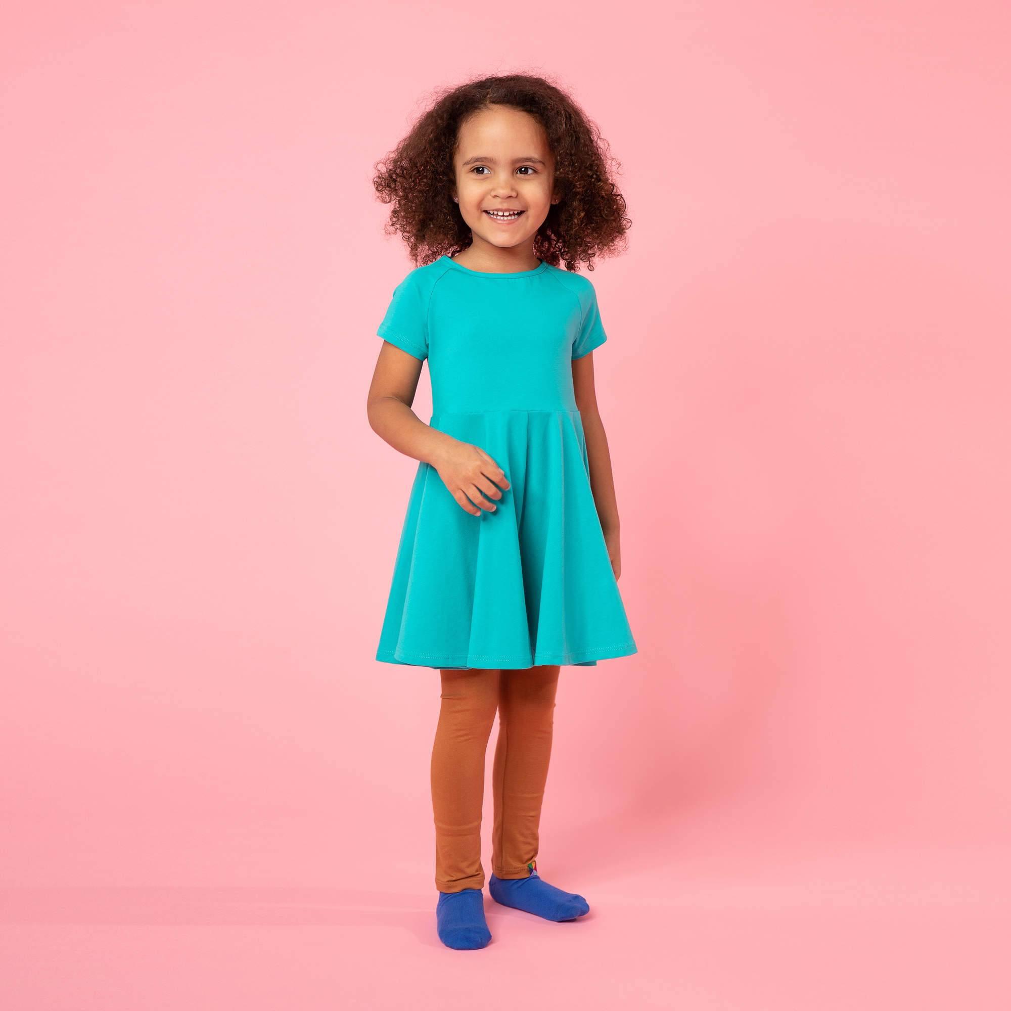 Turquoise short sleeve dress