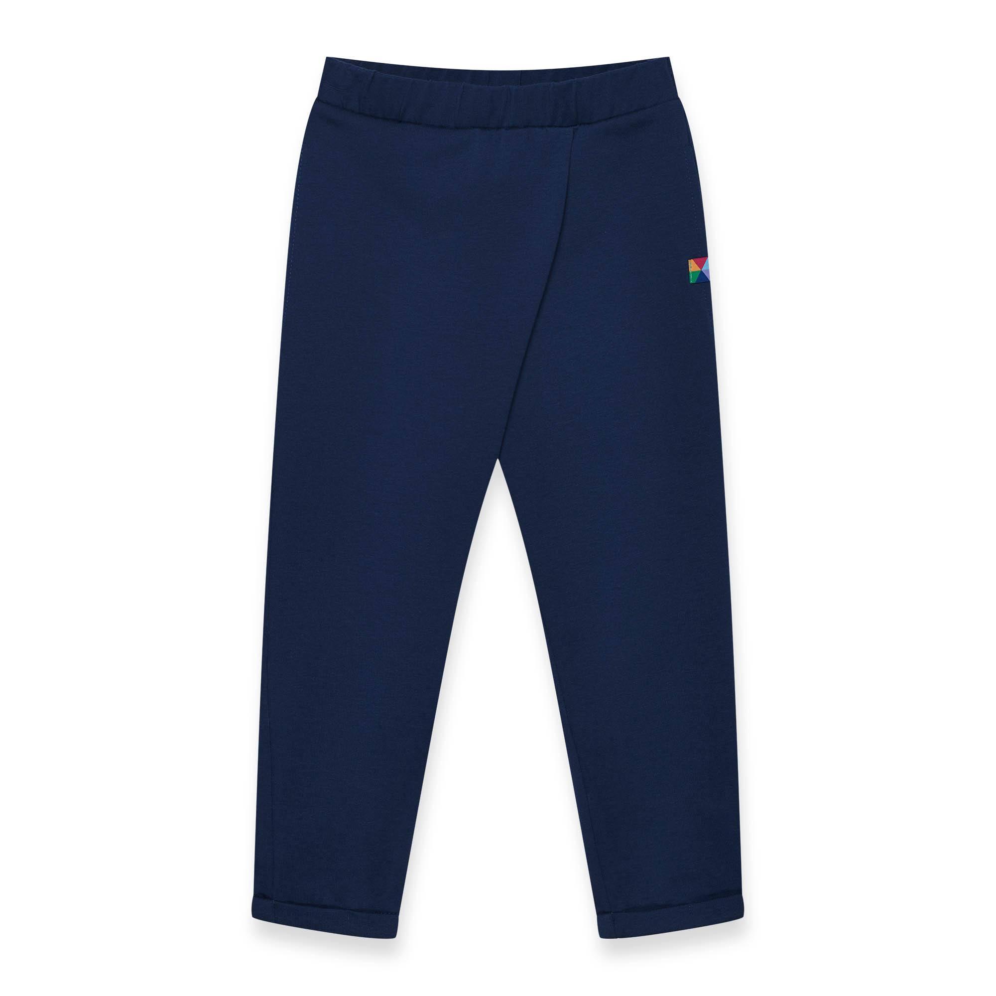 Navy blue pants with a pleat