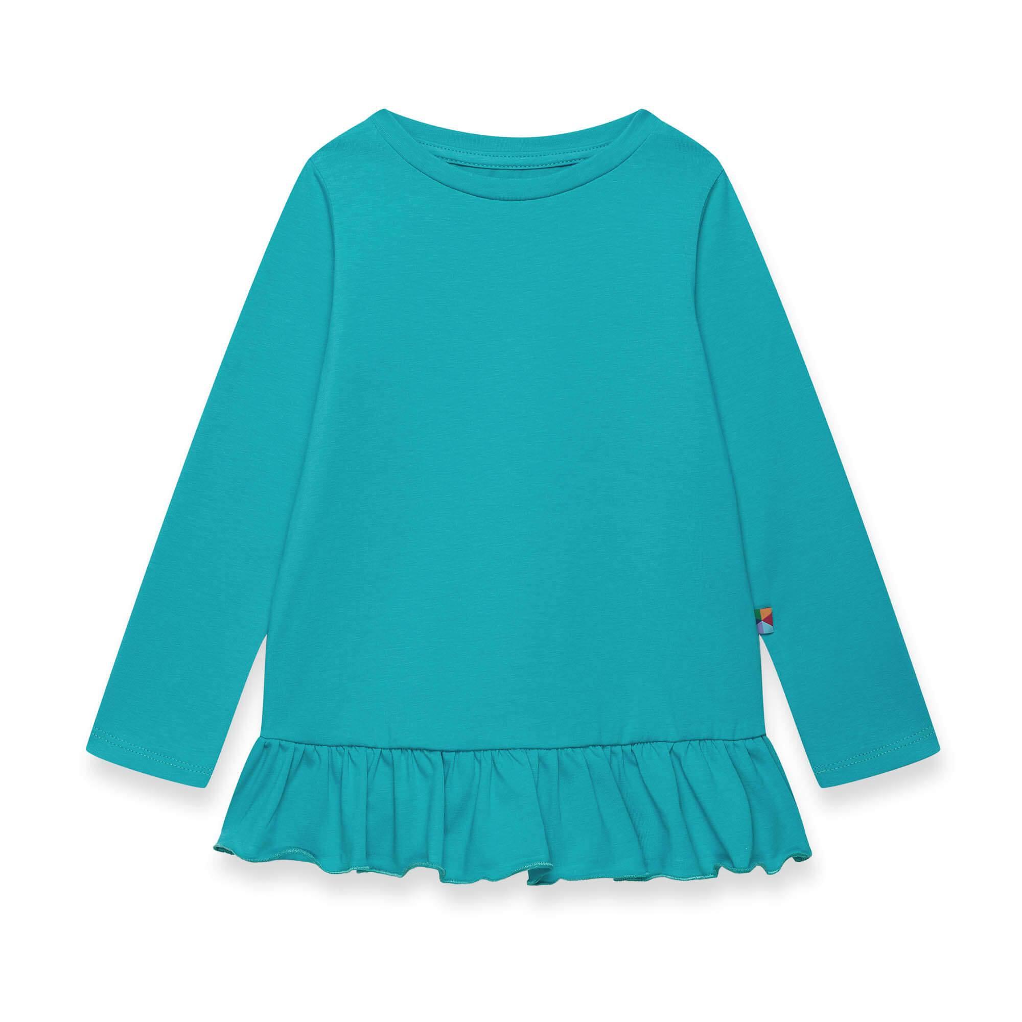 Turquoise frill blouse