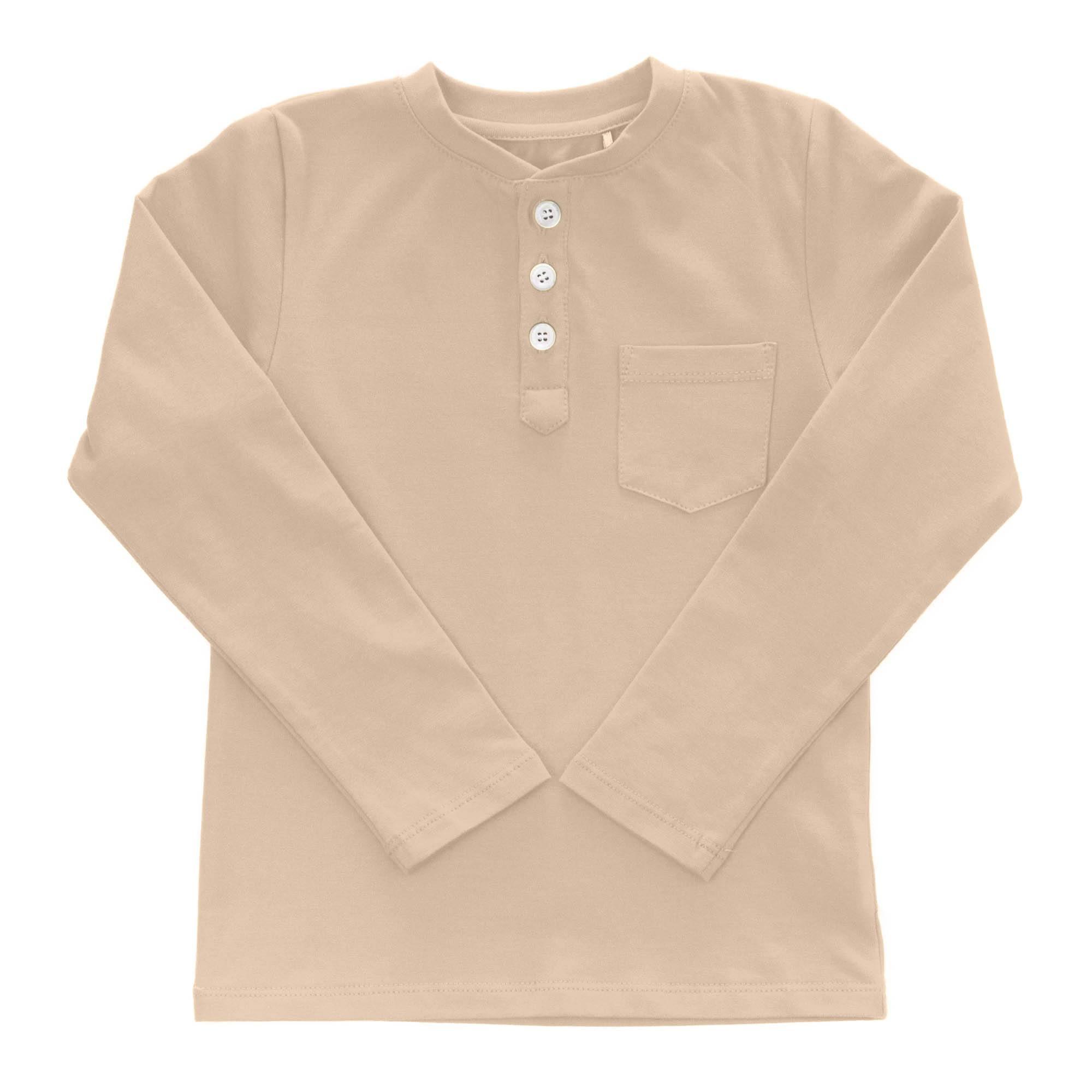 Beige henley longsleeve shirt