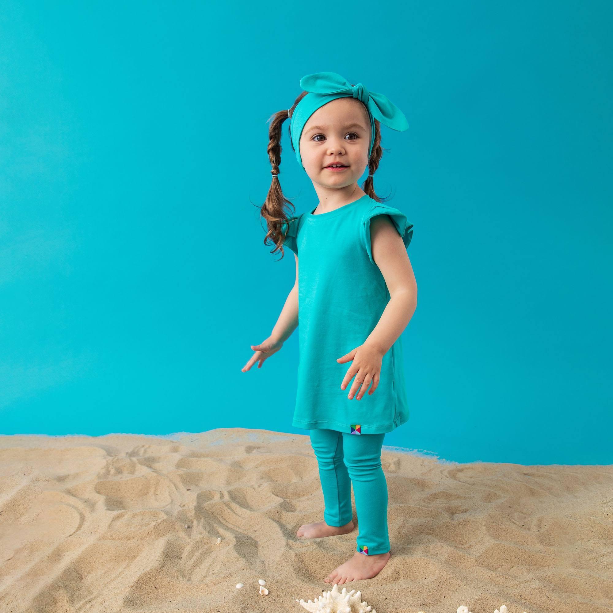 Turquoise short butterfly sleeve tunic Baby