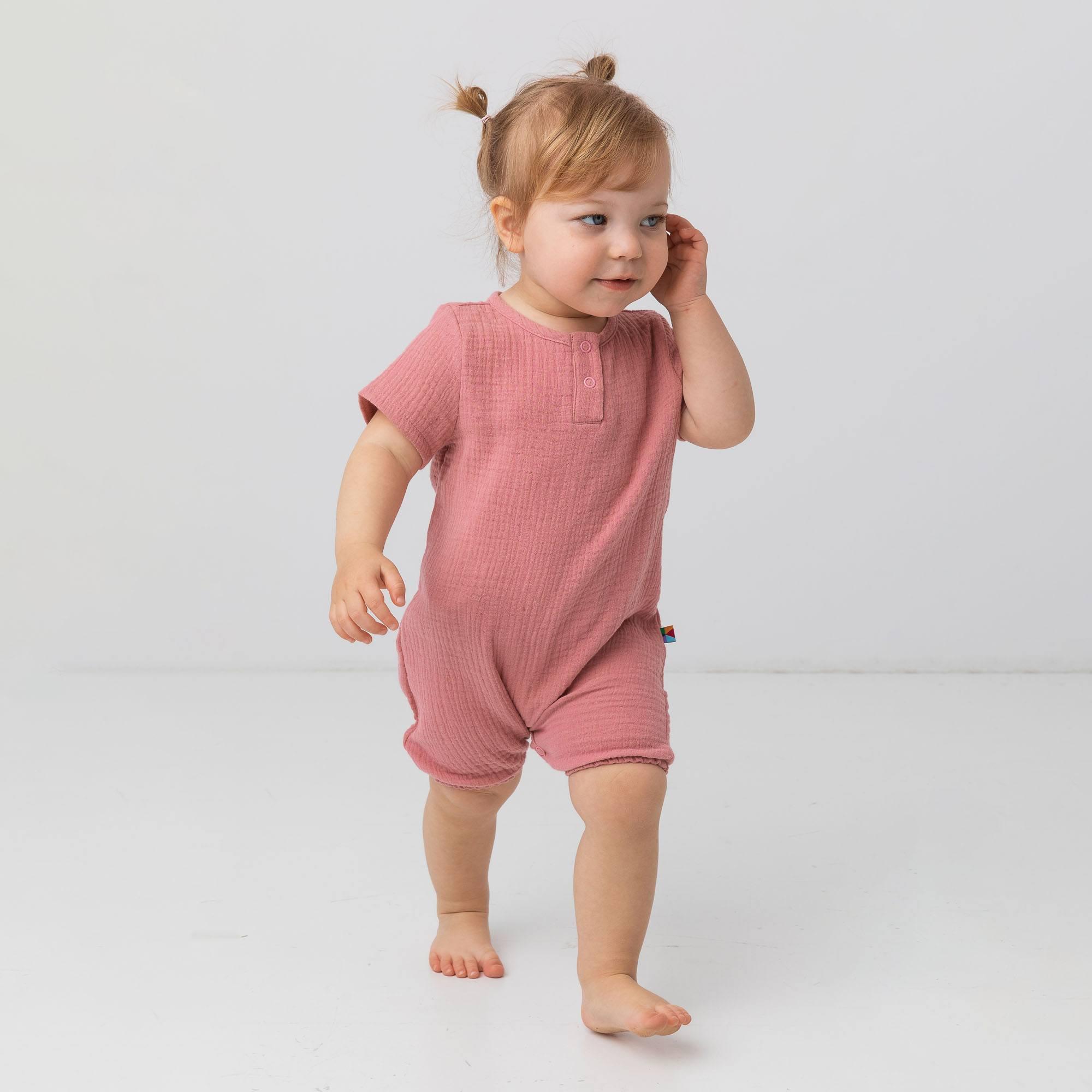 Pink muslin romper Baby