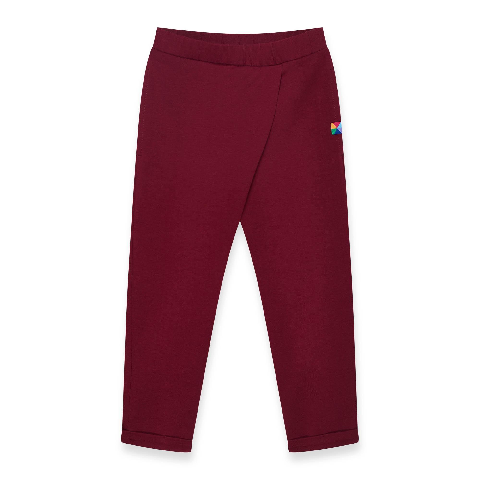 Burgundy pants with a pleat