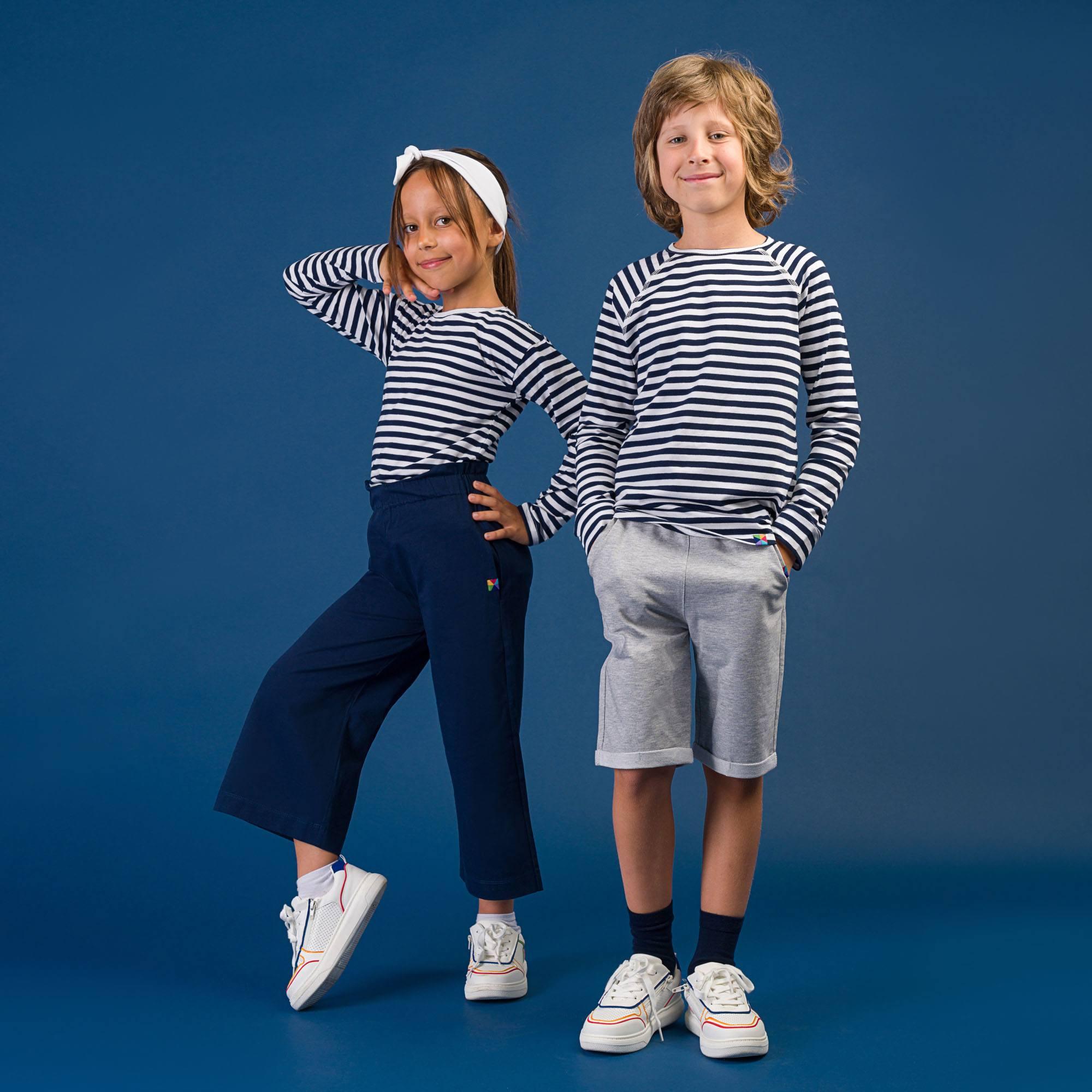 Navy blue stripes long sleeve shirt