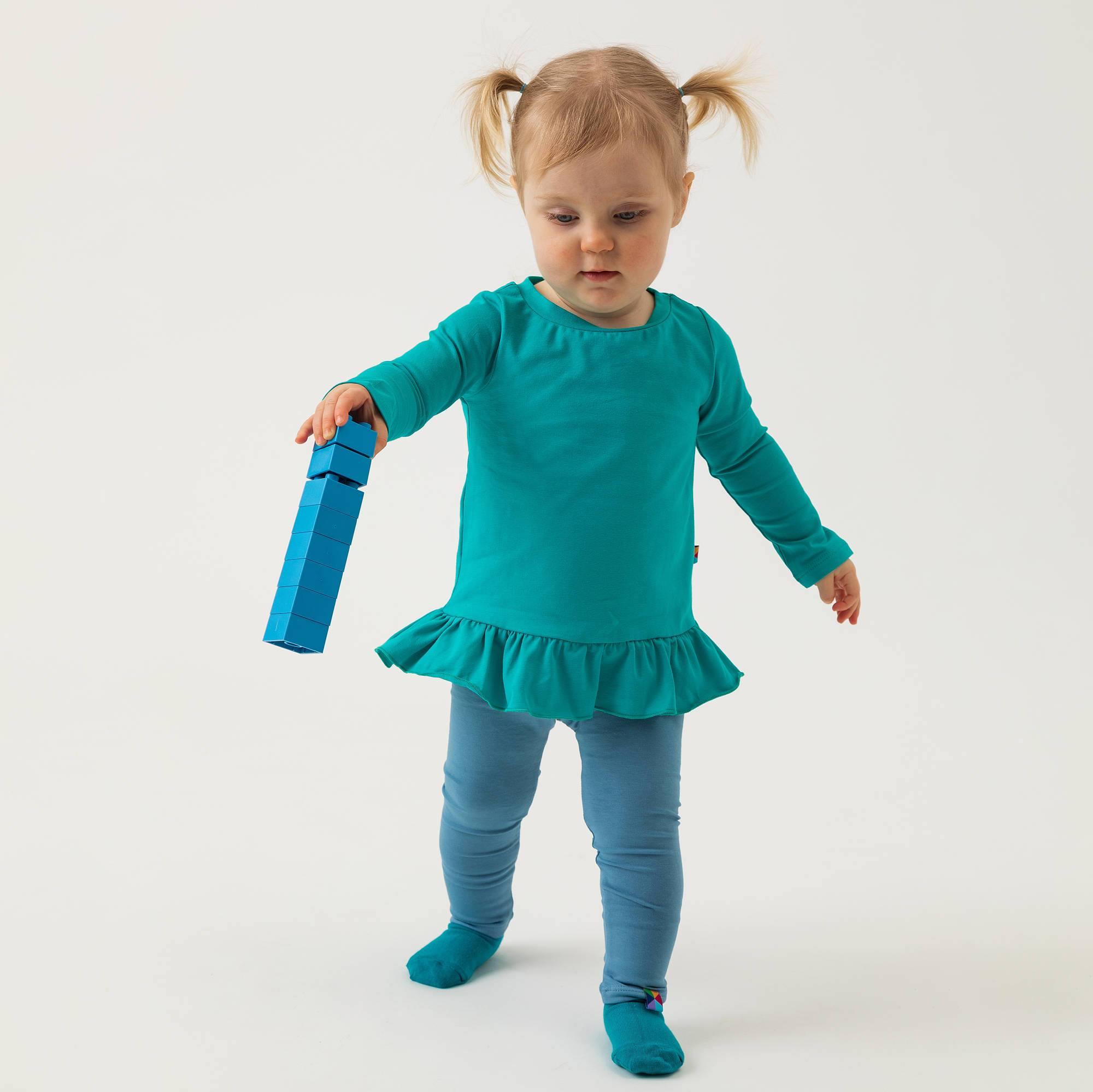 Turquoise ruffle blouse Baby