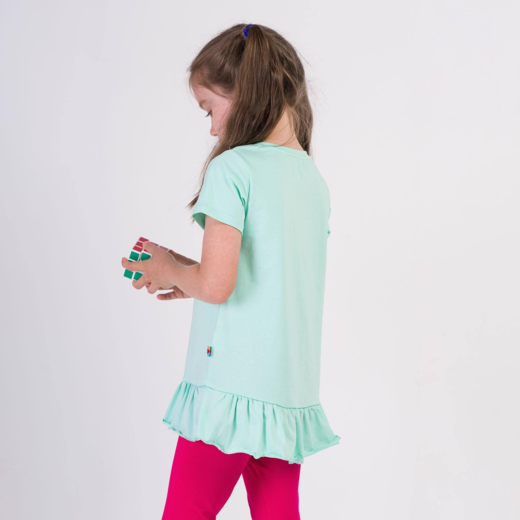 Mint ruffle short sleeve blouse