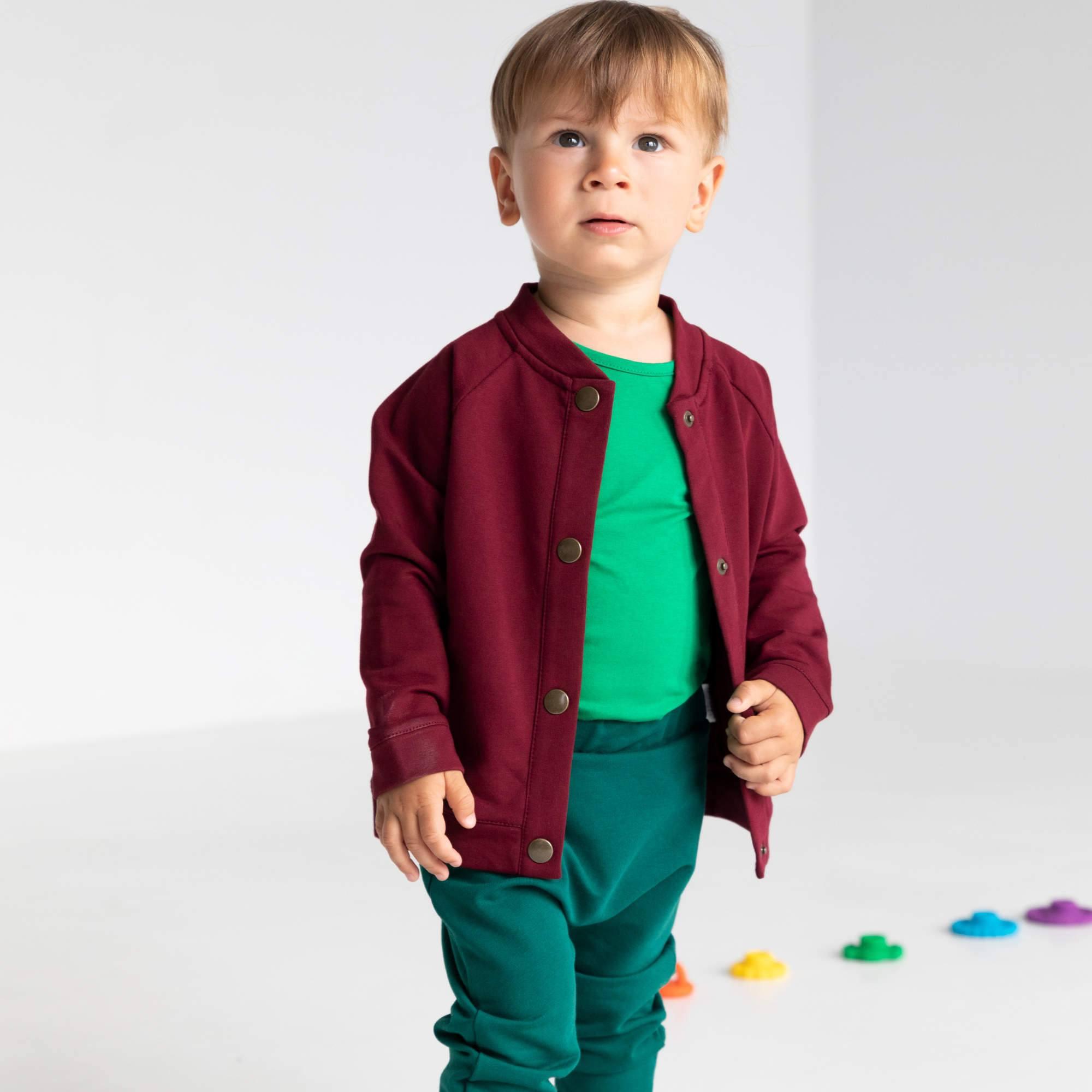 Burgundy button-up bomber jacket Baby