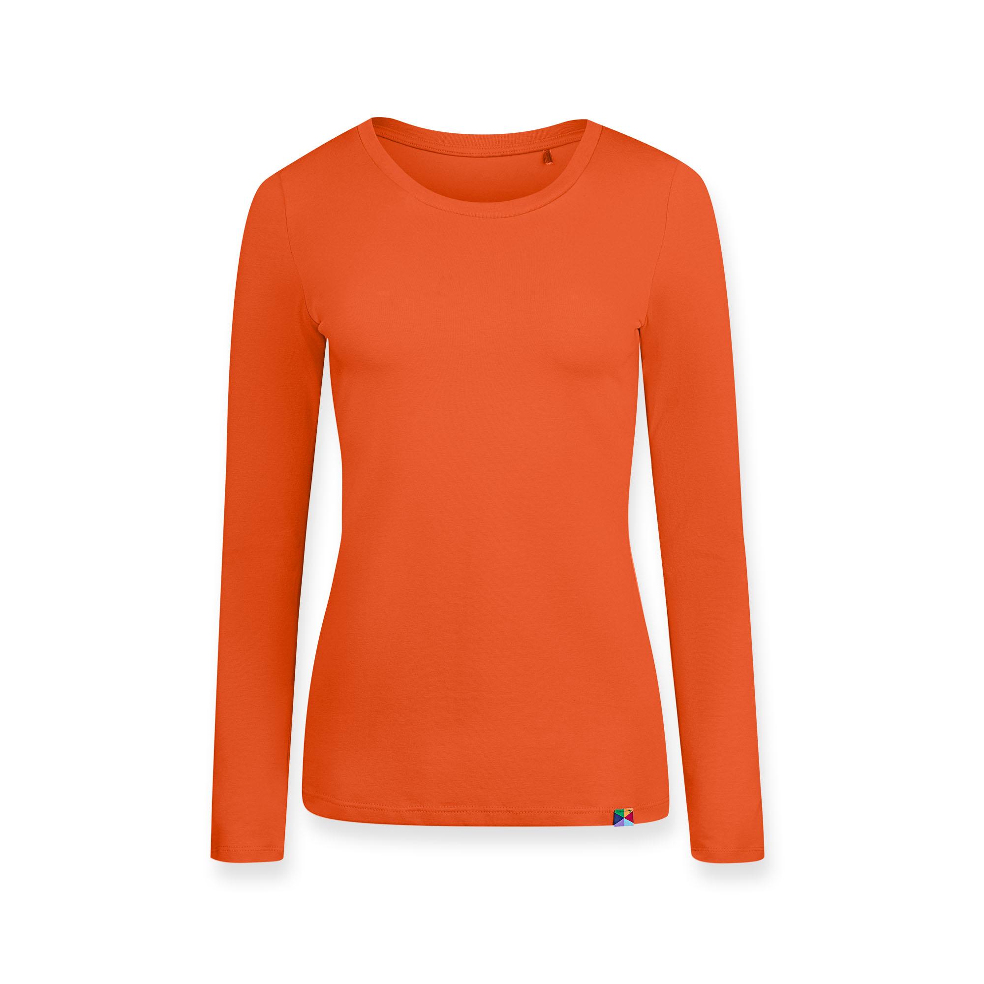 Orange round neck T-shirt Women