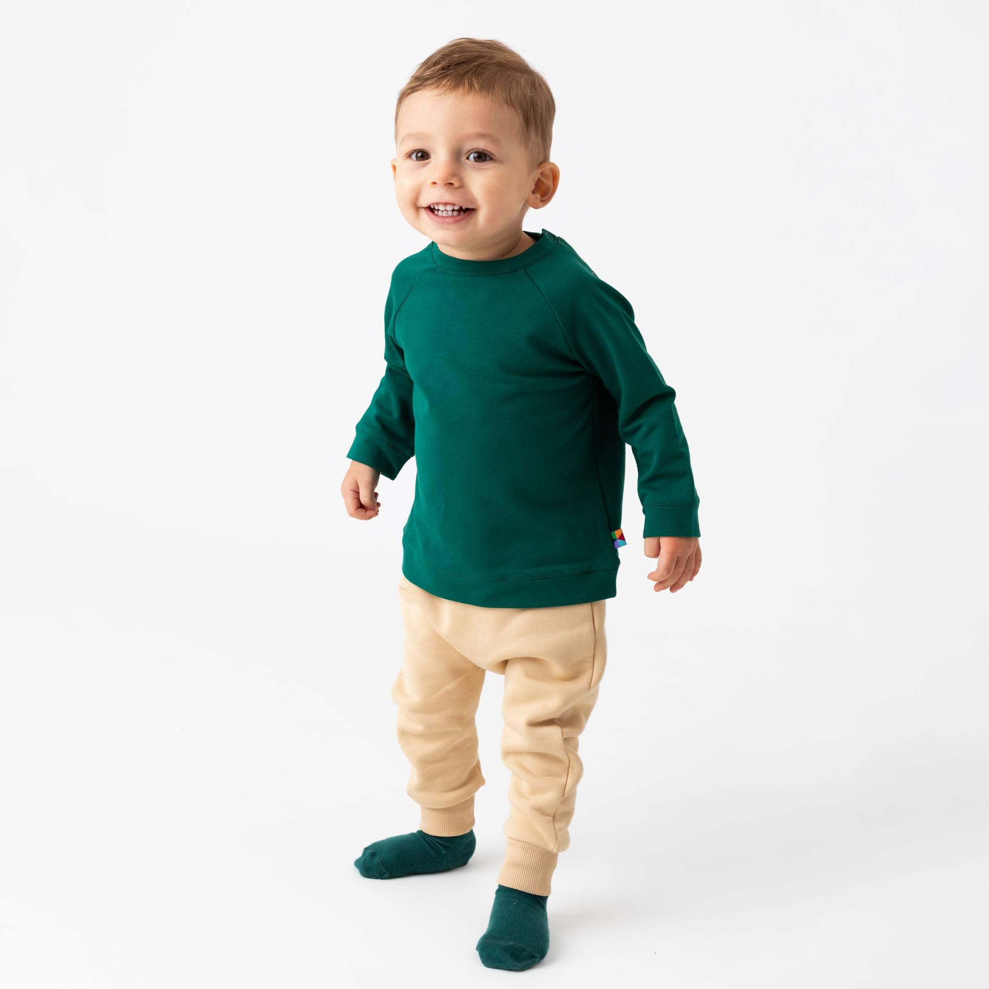 Bottle-green pullover sweatshirt Baby