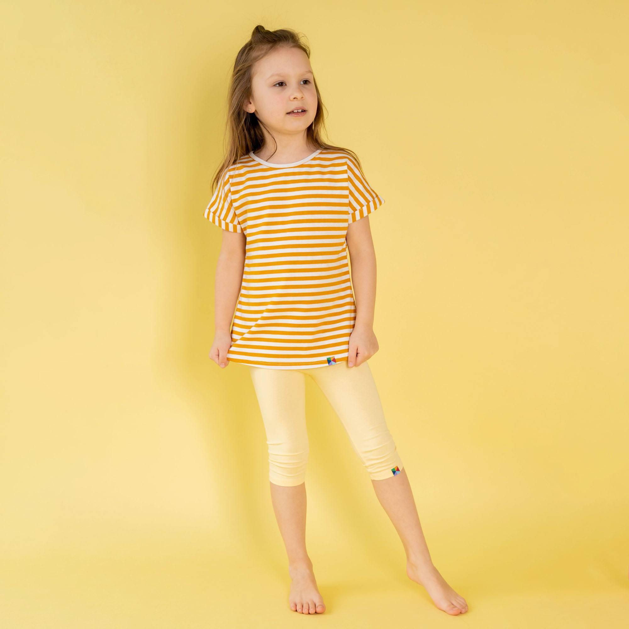 Mustard stripes crew neck shirt