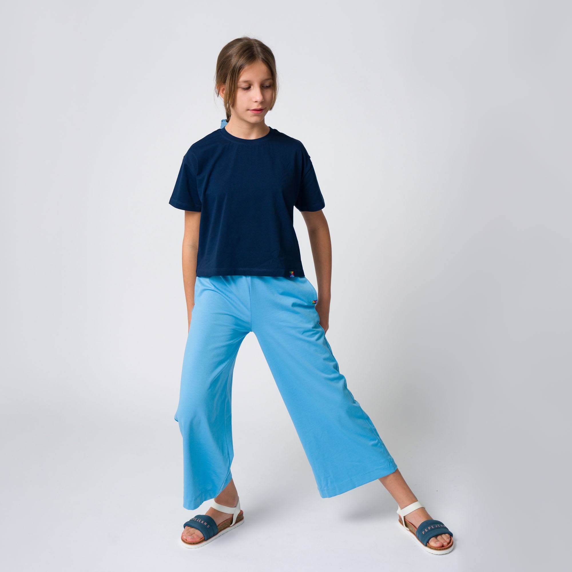 Pastel blue culotte trousers Junior