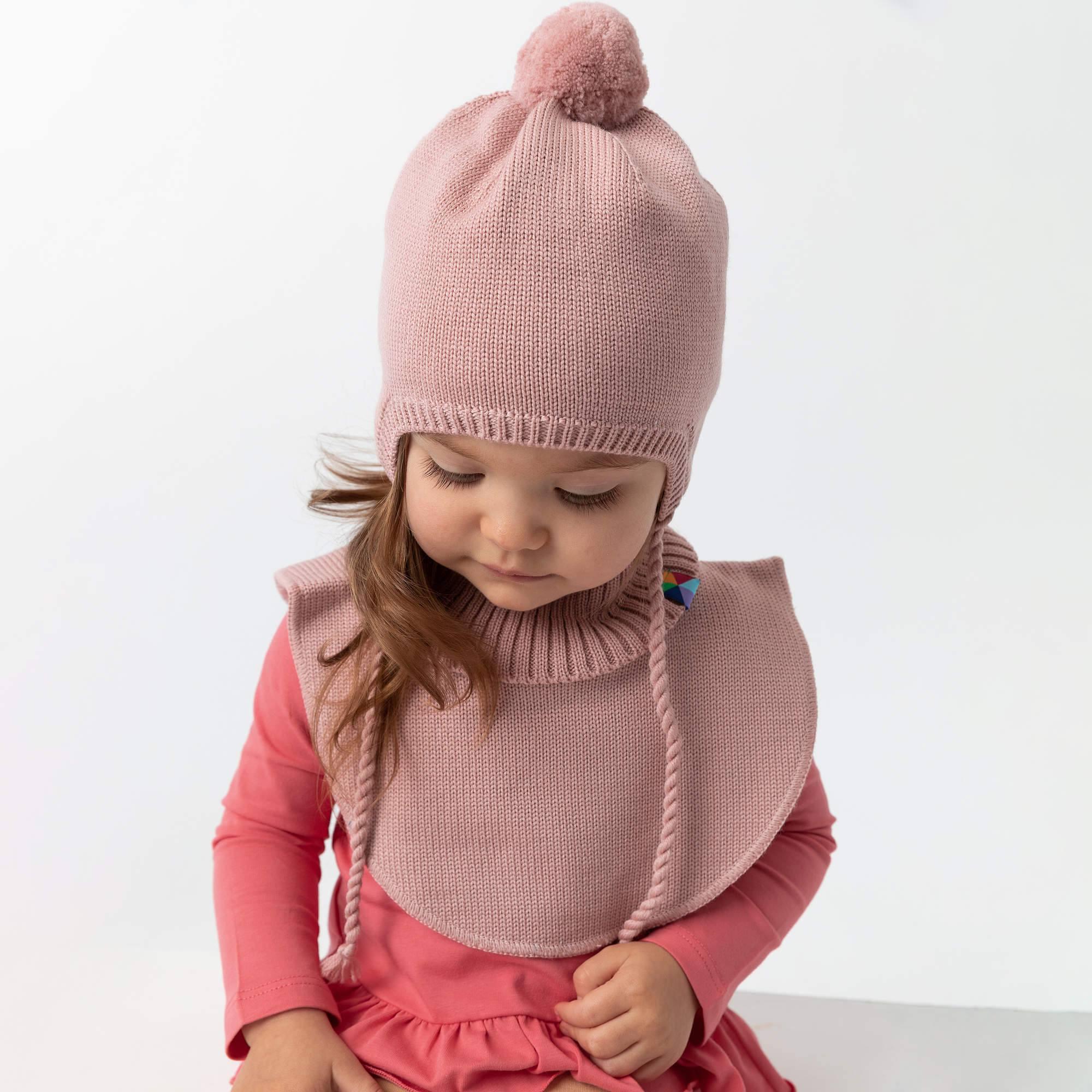 Pastel pink merino wool neck warmer Baby