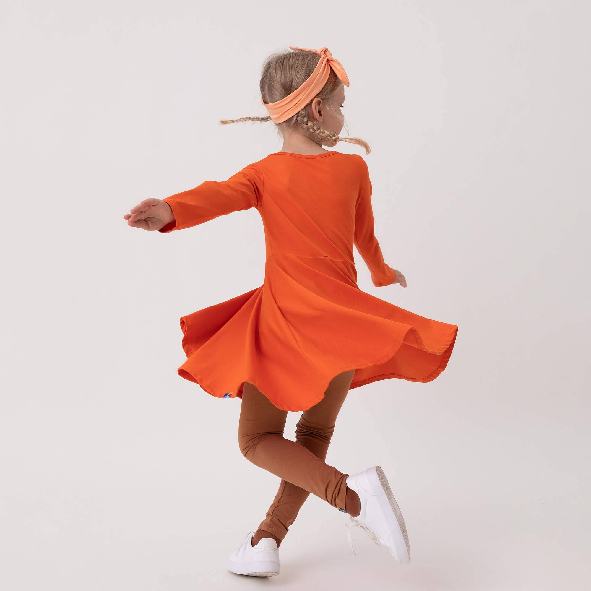 Orange long sleeve dress