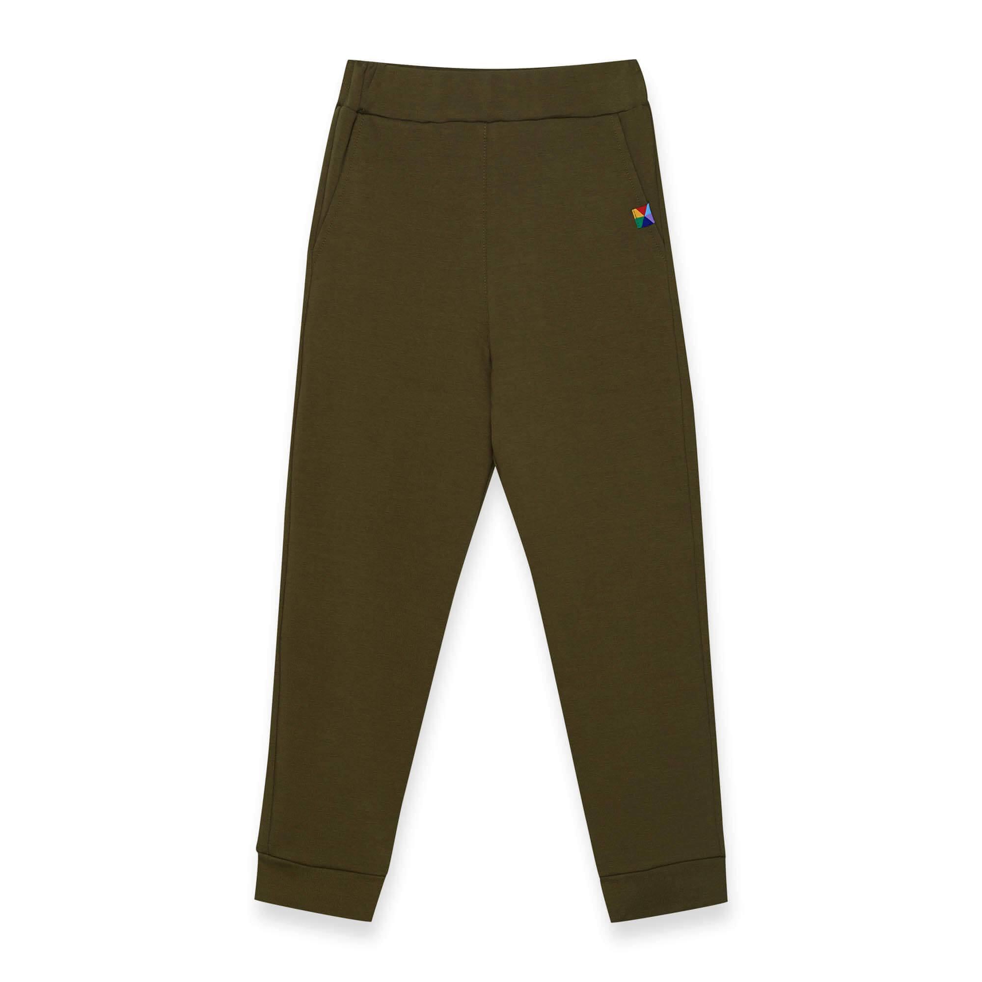 Khaki joggers with a back pocket