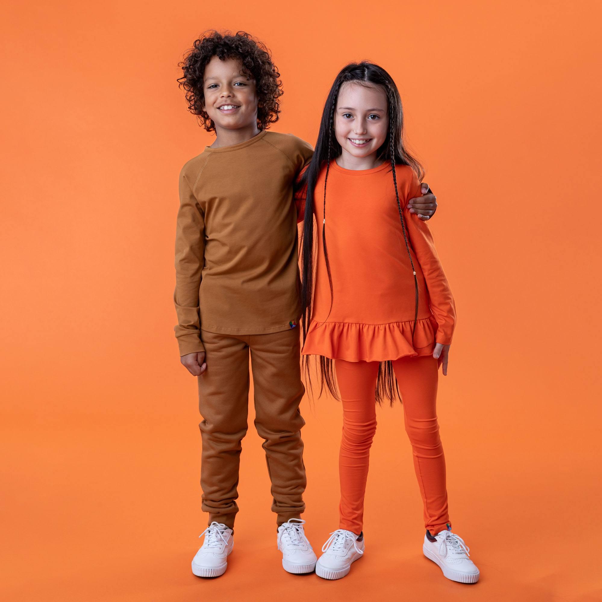 Caramel fleece-lined joggers kids