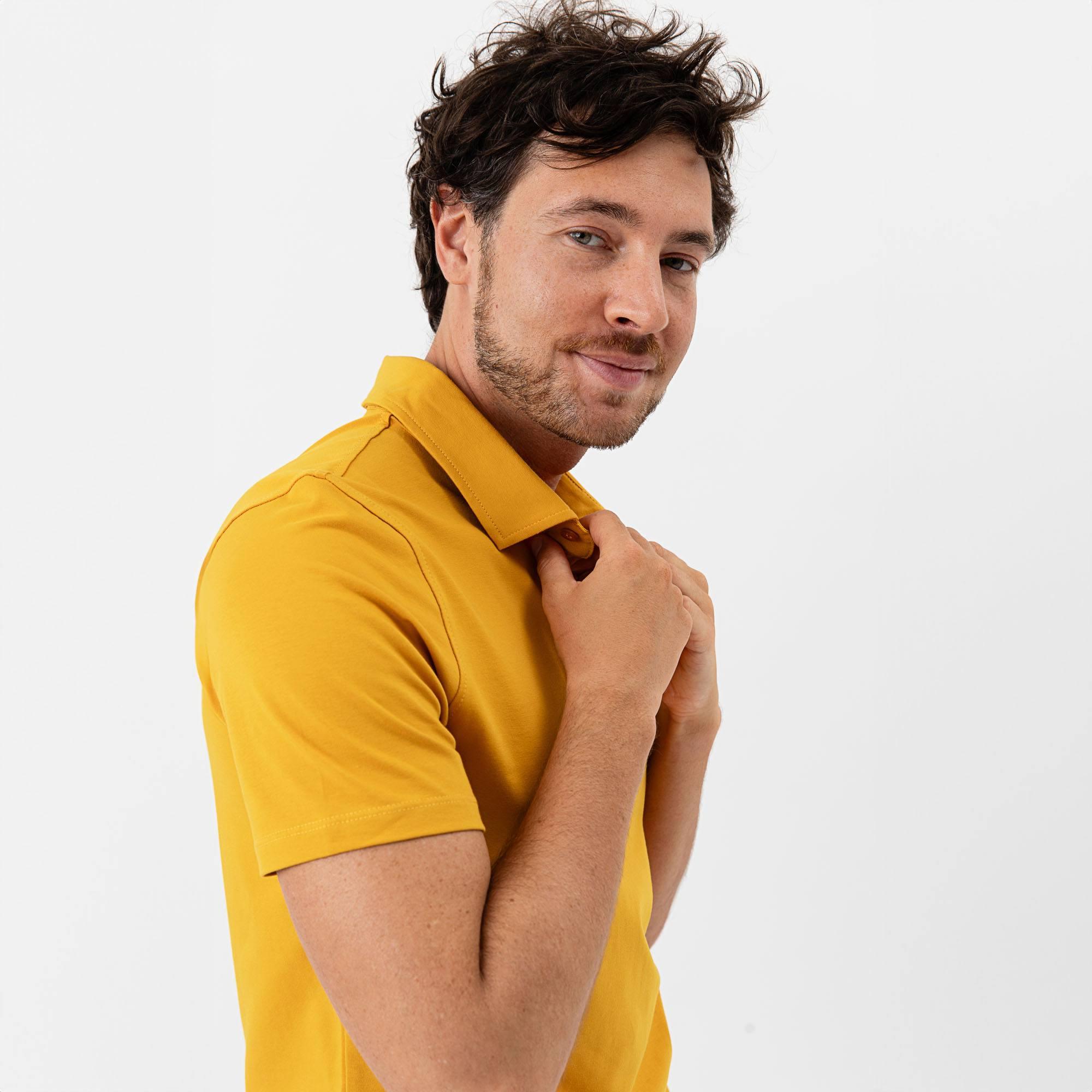 Mustard polo shirt Men