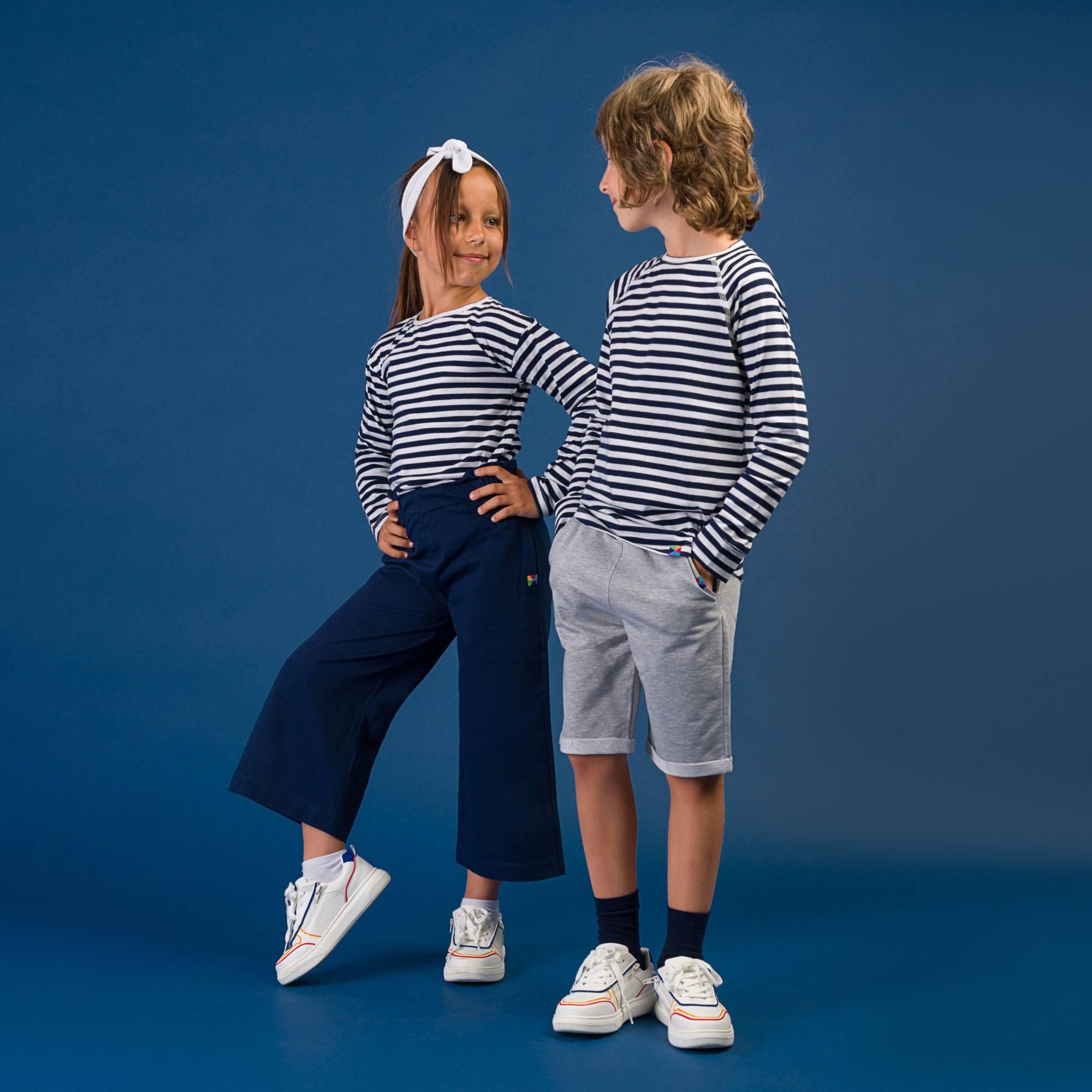 Navy blue stripes long sleeve shirt