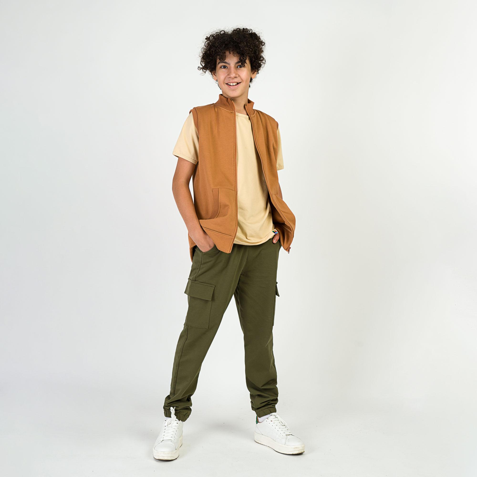 Caramel zip-up vest Junior