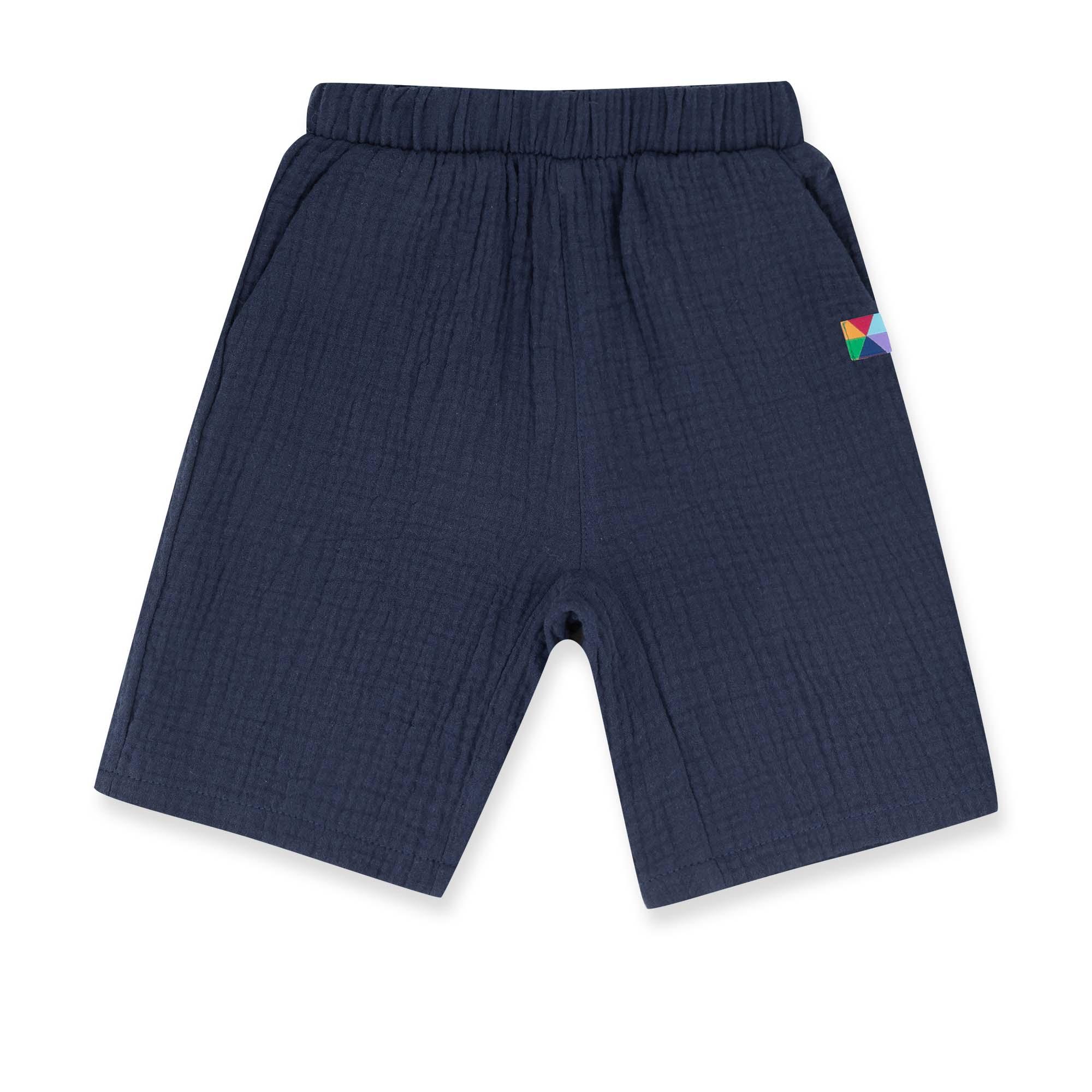 Navy blue muslin shorts