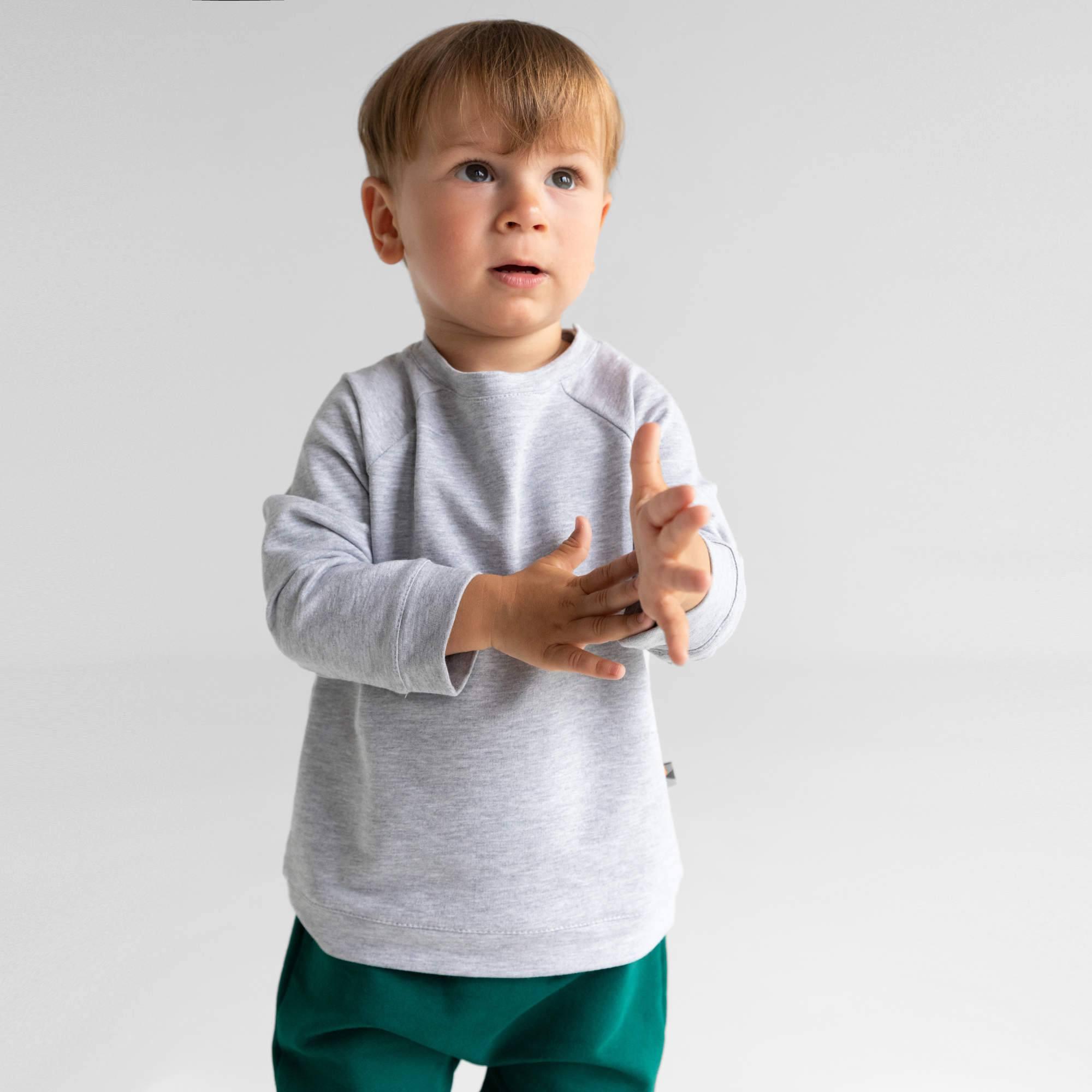 Grey melange pullover sweatshirt Baby