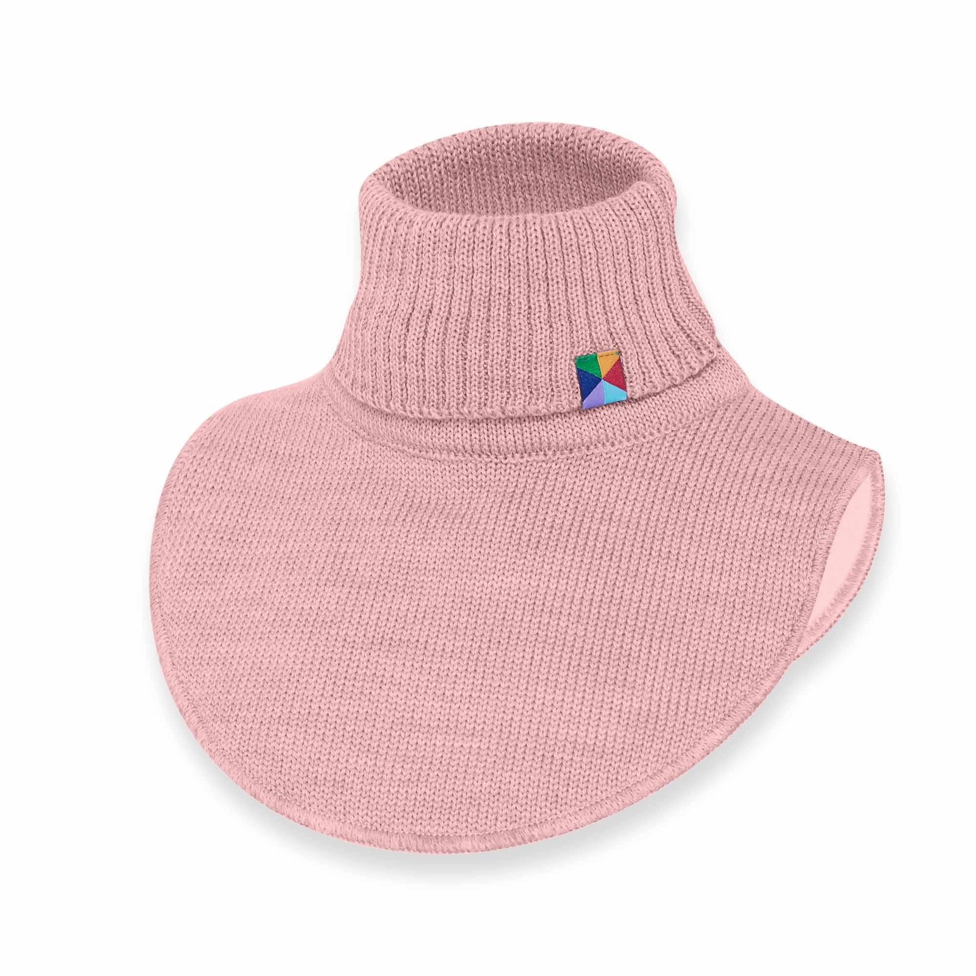 Pastel pink merino wool neck warmer kids